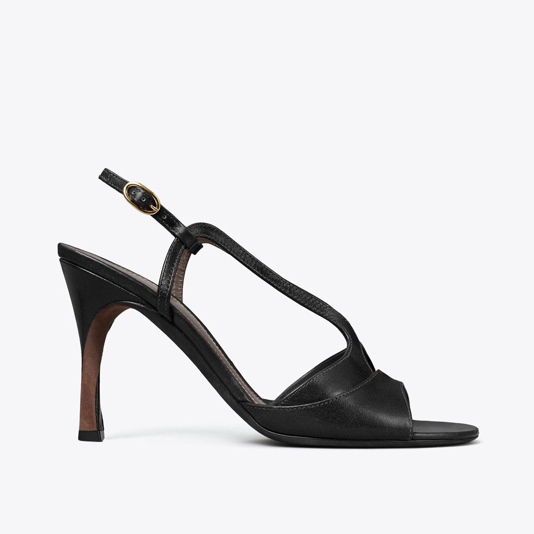 Tory Burch Twisted Heel Sandal BLACK
