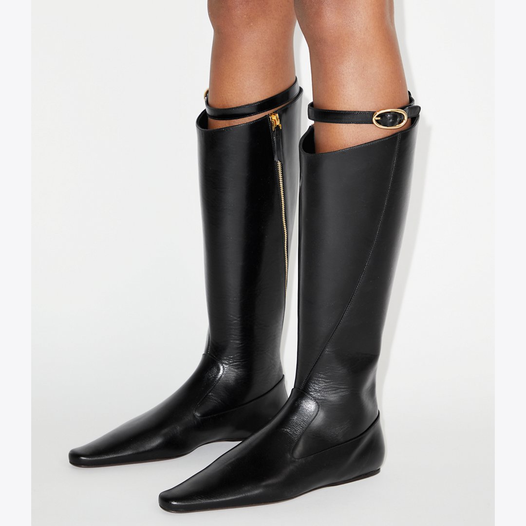 Tory Burch Twisted Riding Boot BLACK
