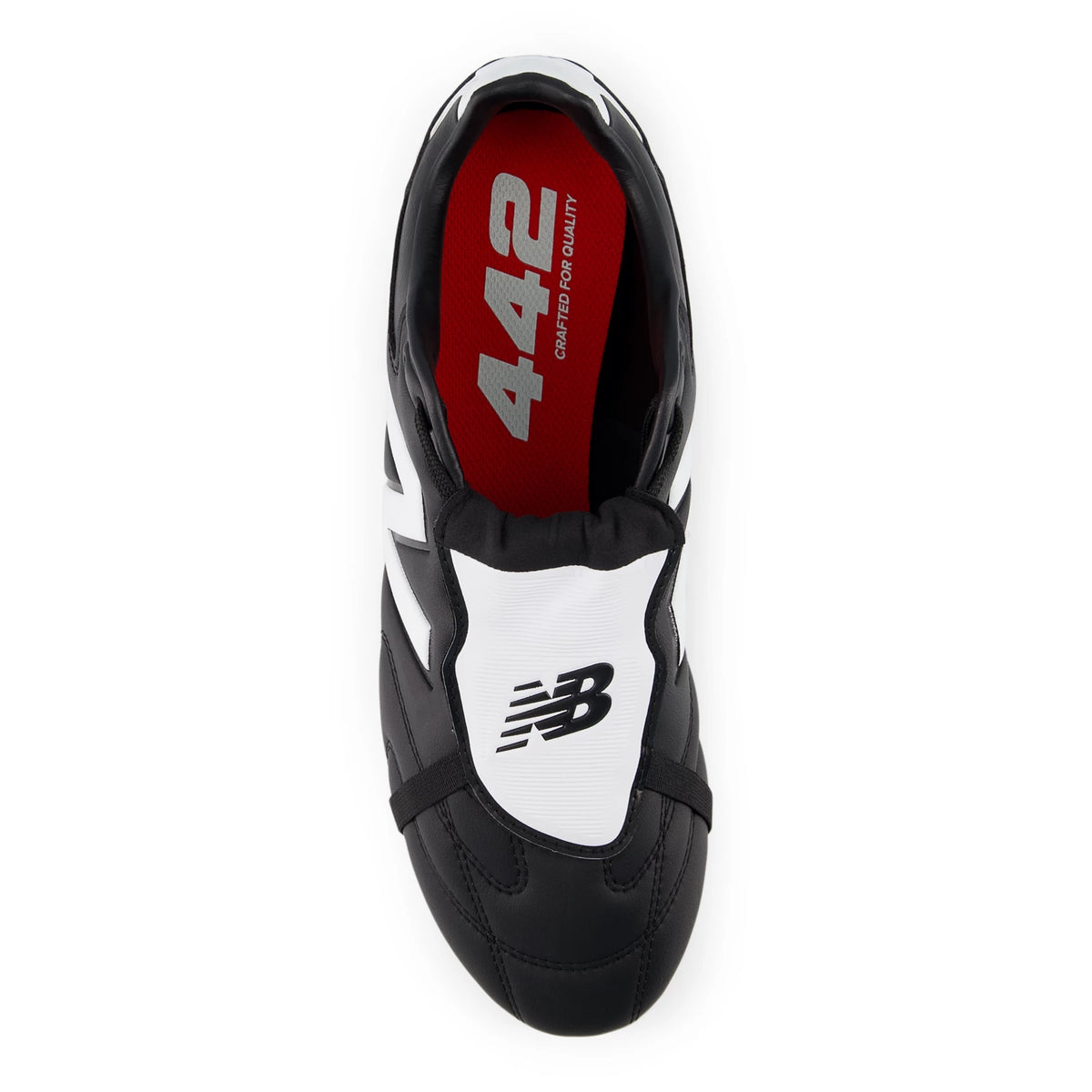 New Balance 442 Pro Tongue FG V3 Black with White and Fire Cracker