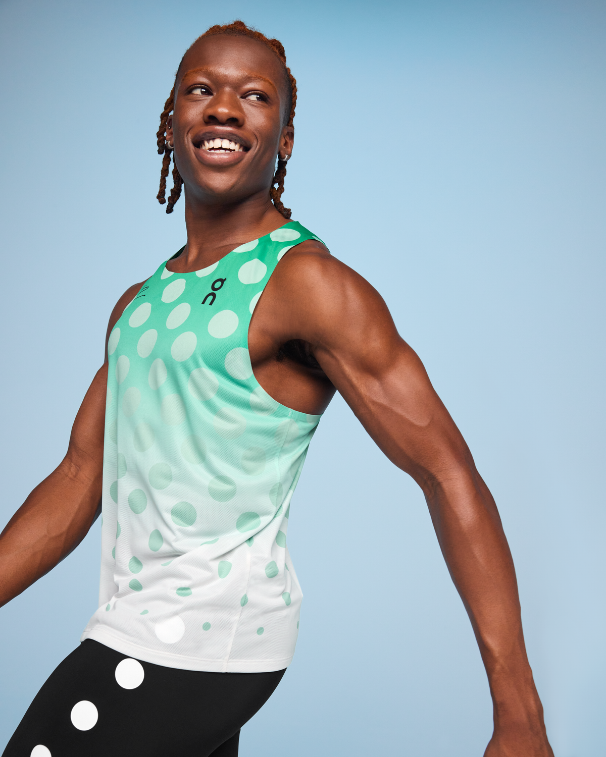 On Tank Top Light Distance Mint | White