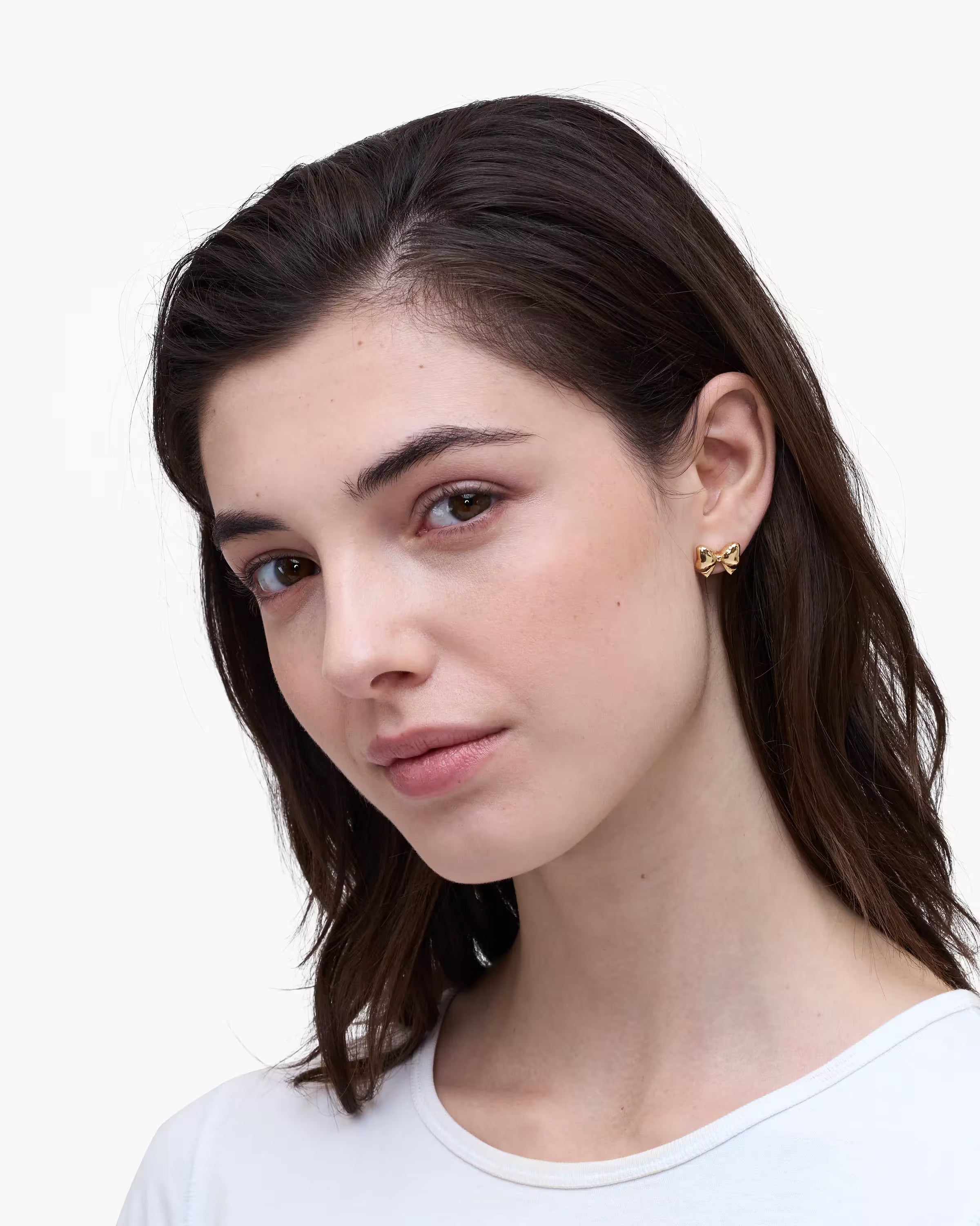 Marc Jacobs The Bow Stud Earrings Light Antique Gold