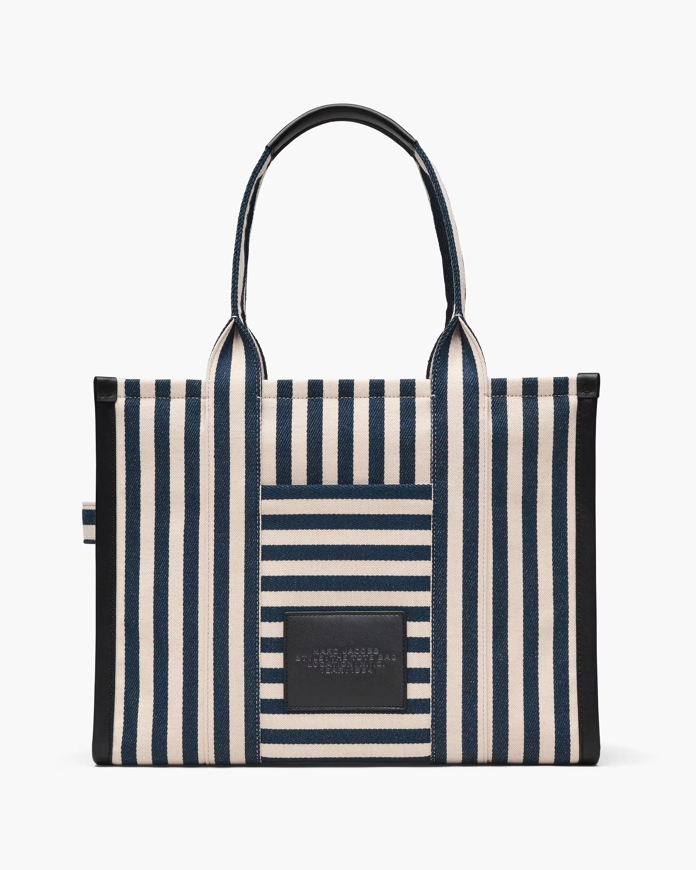 Marc Jacobs The Stripe Canvas Large Tote Bag Blue Sea Multi