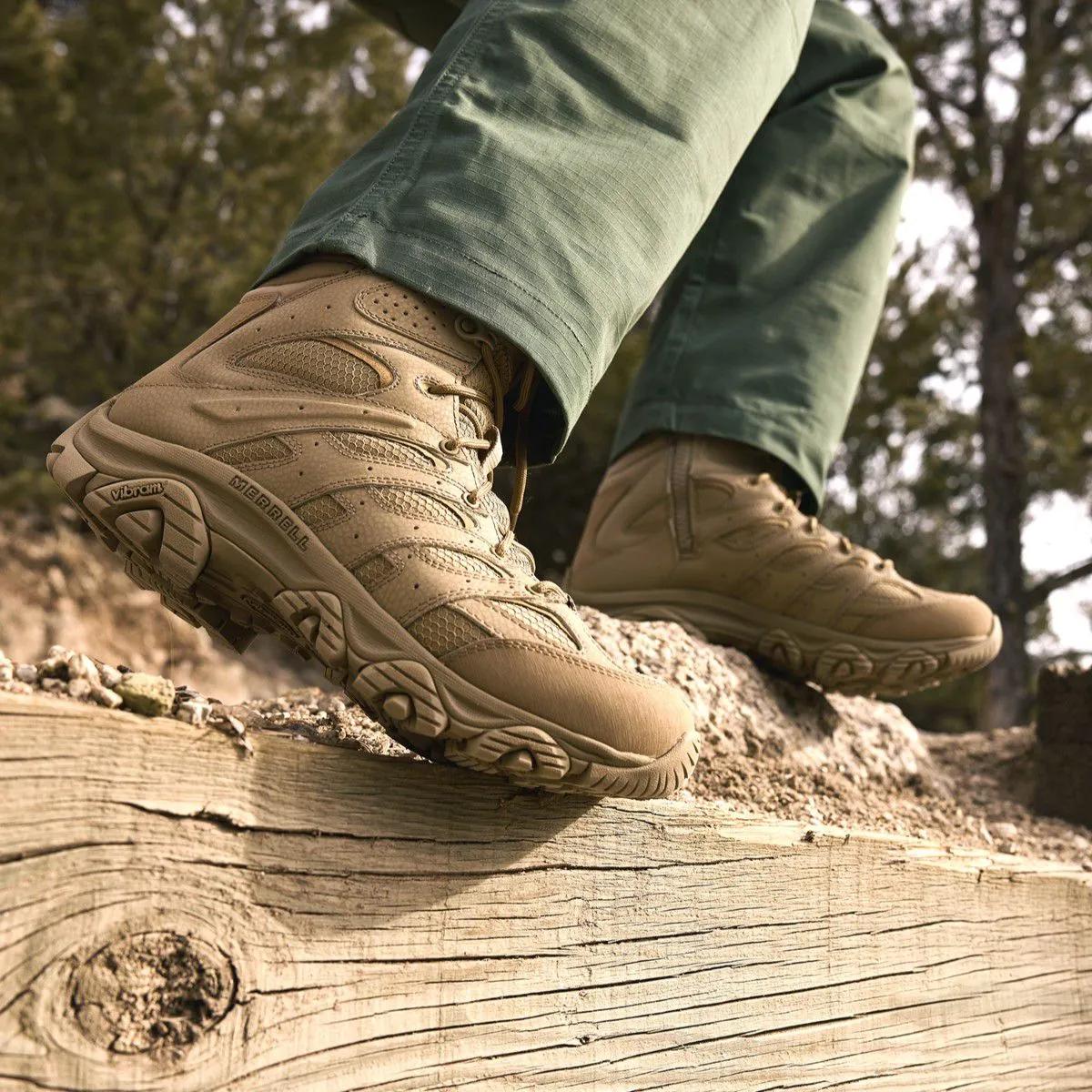 Merrell Men's Moab 3 8" Tactical Zip Waterproof Wide Width Dark Coyote
