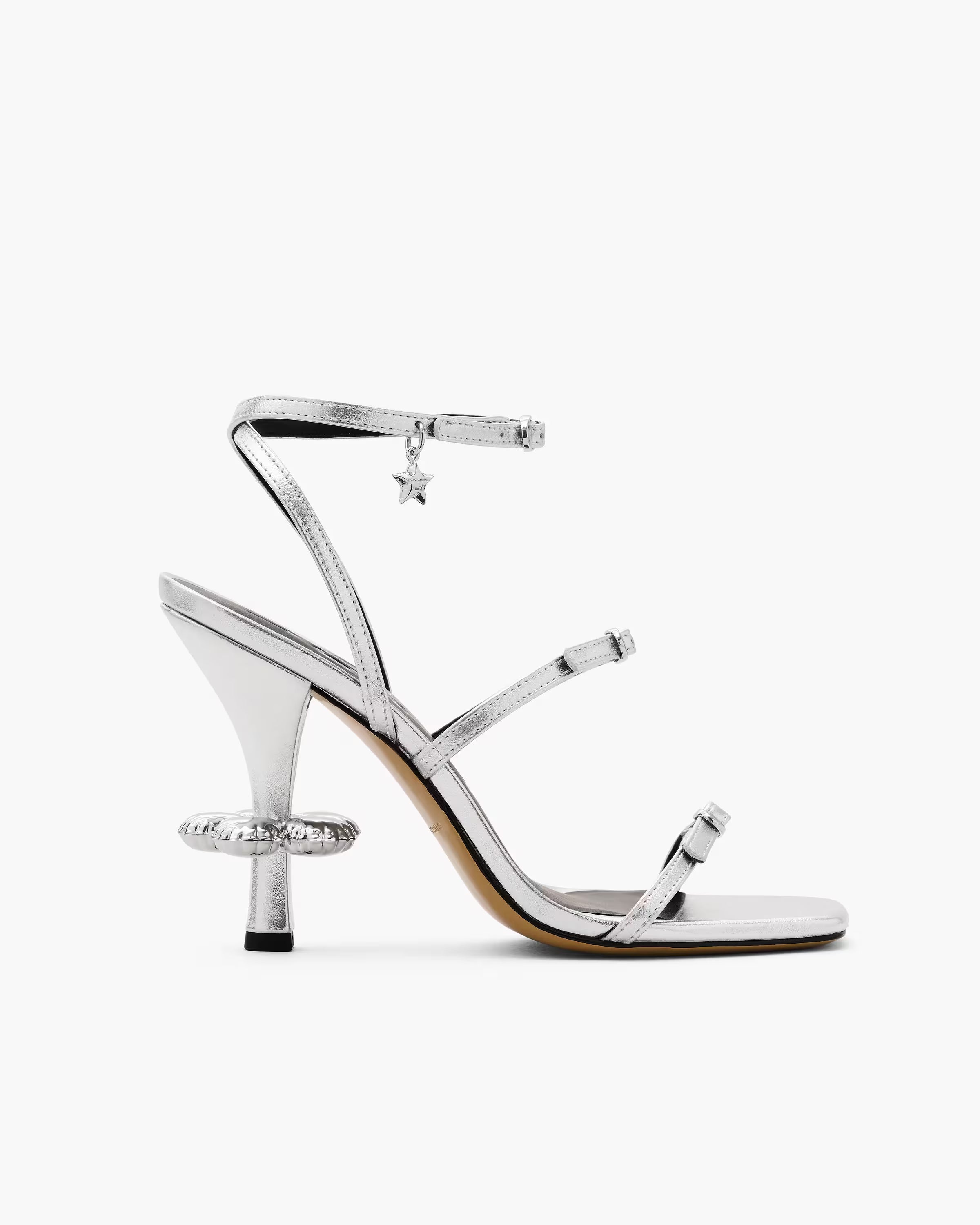Marc Jacobs The Metallic Leather Daisy Heel Silver