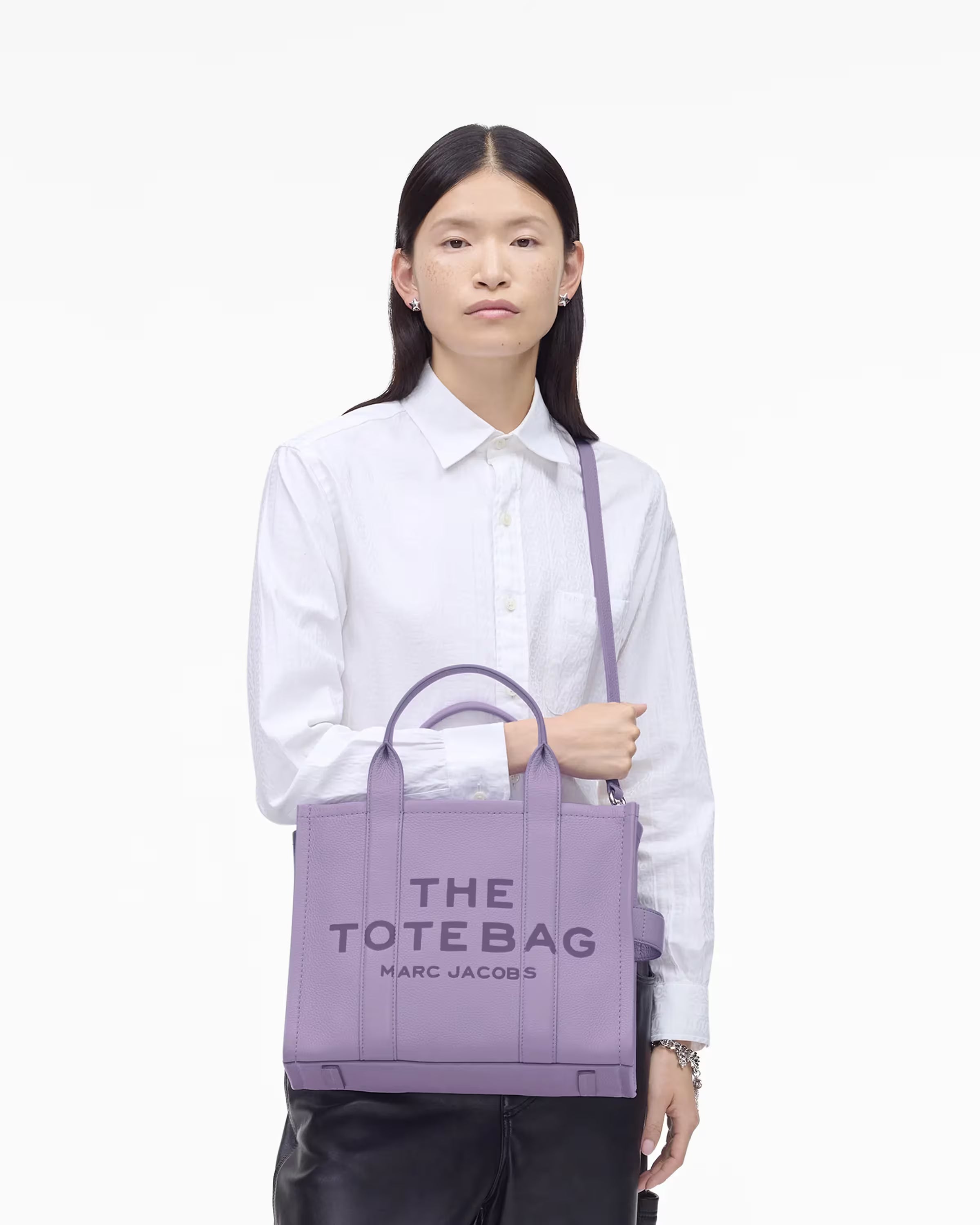 Marc Jacobs The Leather Medium Tote Bag Lilac