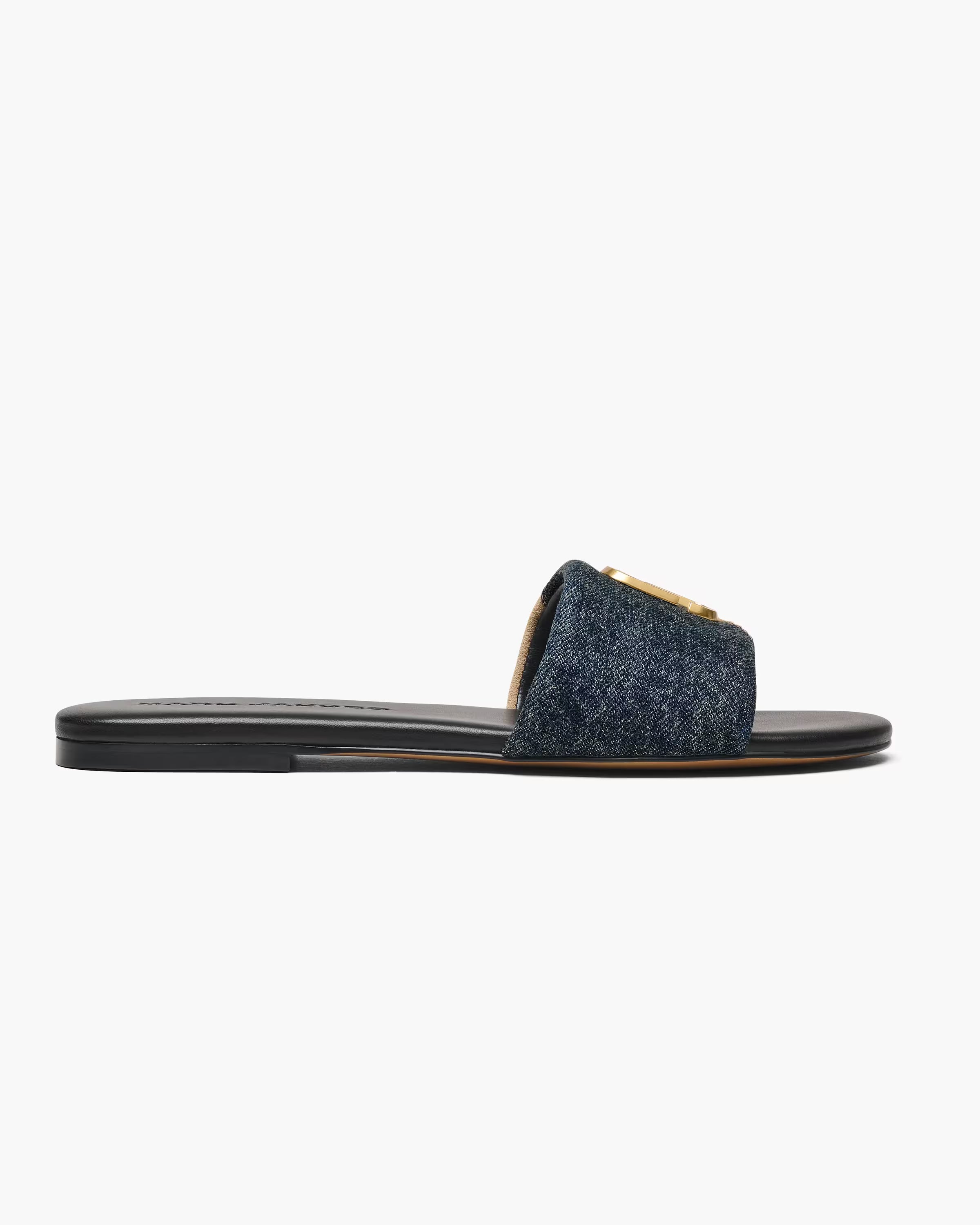 Marc Jacobs The Denim Suede Snapshot Slide Dark Wash Indigo