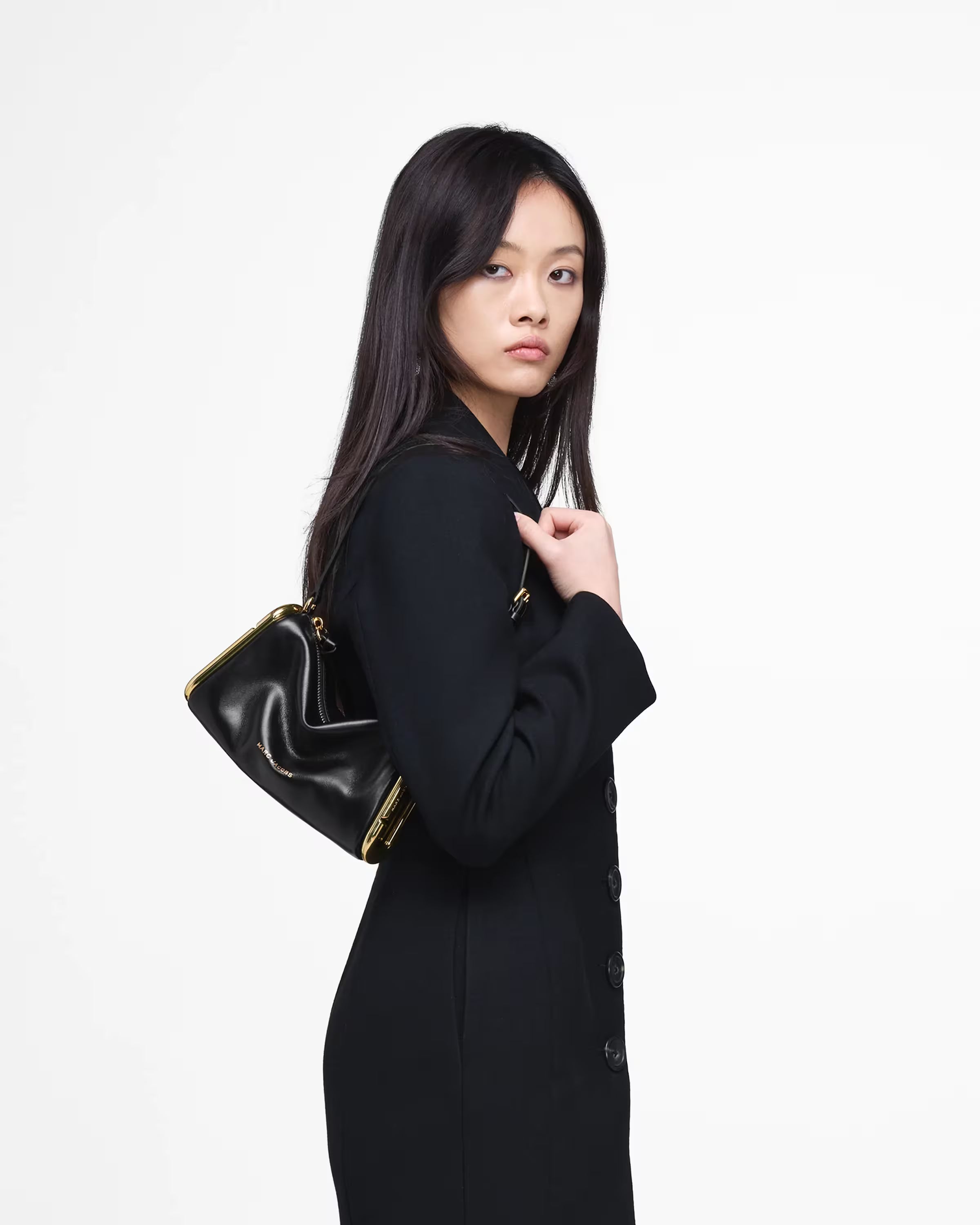 Marc Jacobs The Logo Webbing Strap Slim Gold Multi