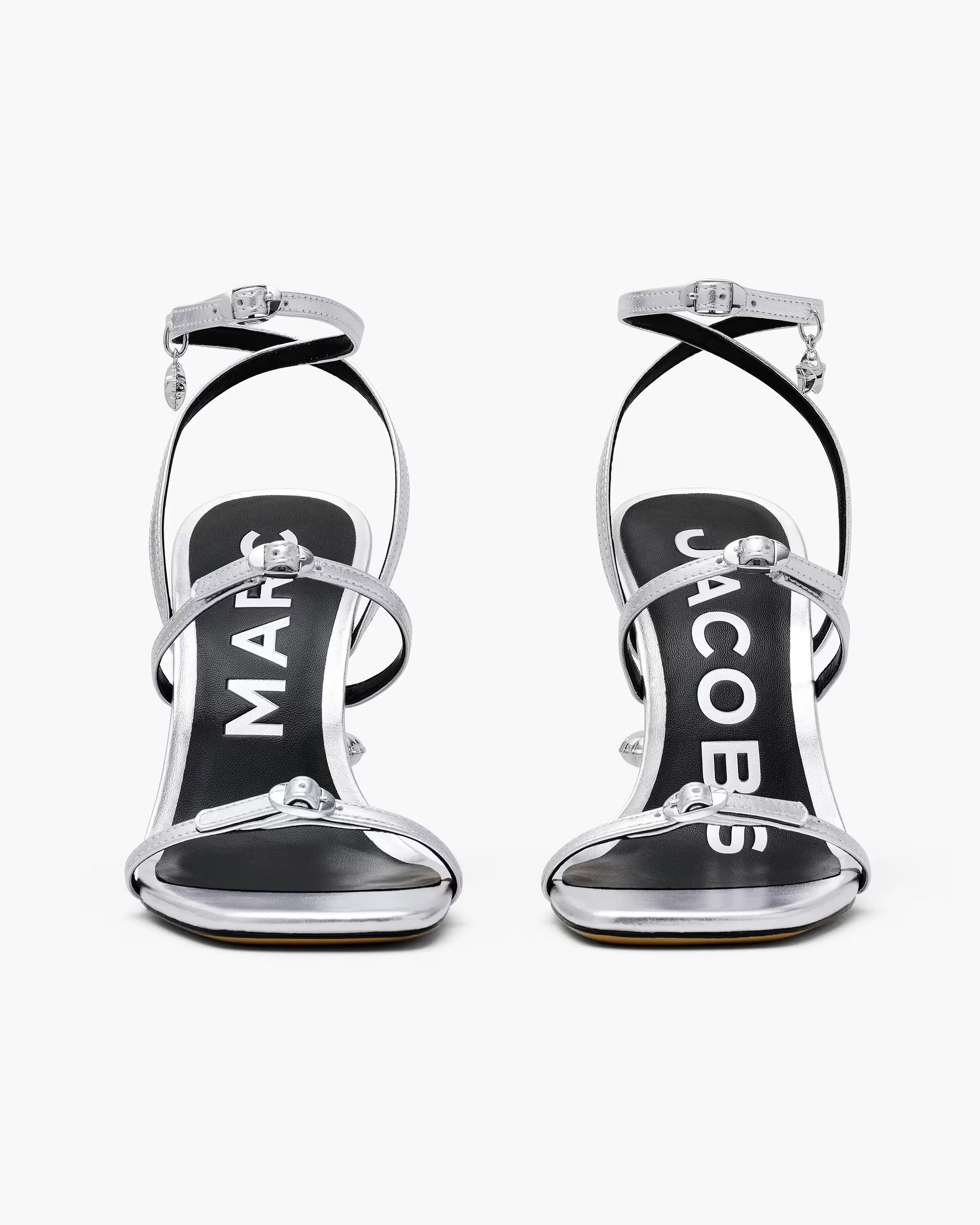 Marc Jacobs The Metallic Leather Daisy Heel Silver