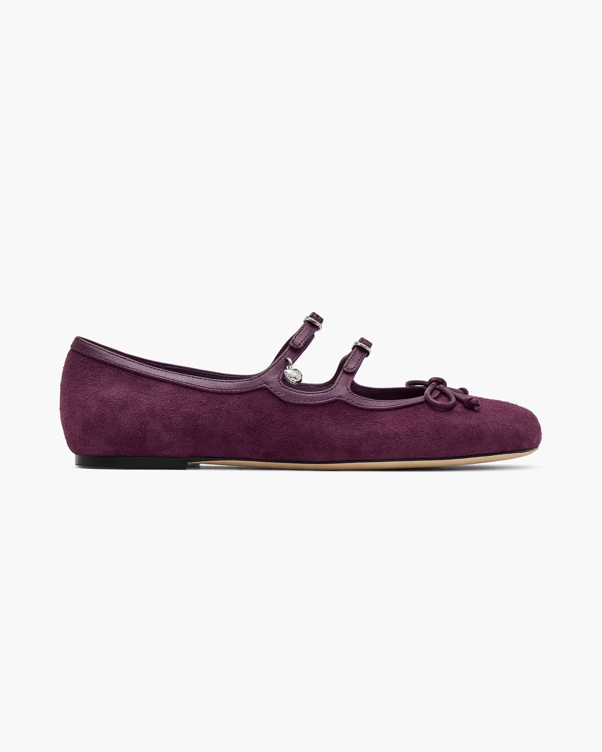 Marc Jacobs The Suede Kiki Ballerina Dark Plum