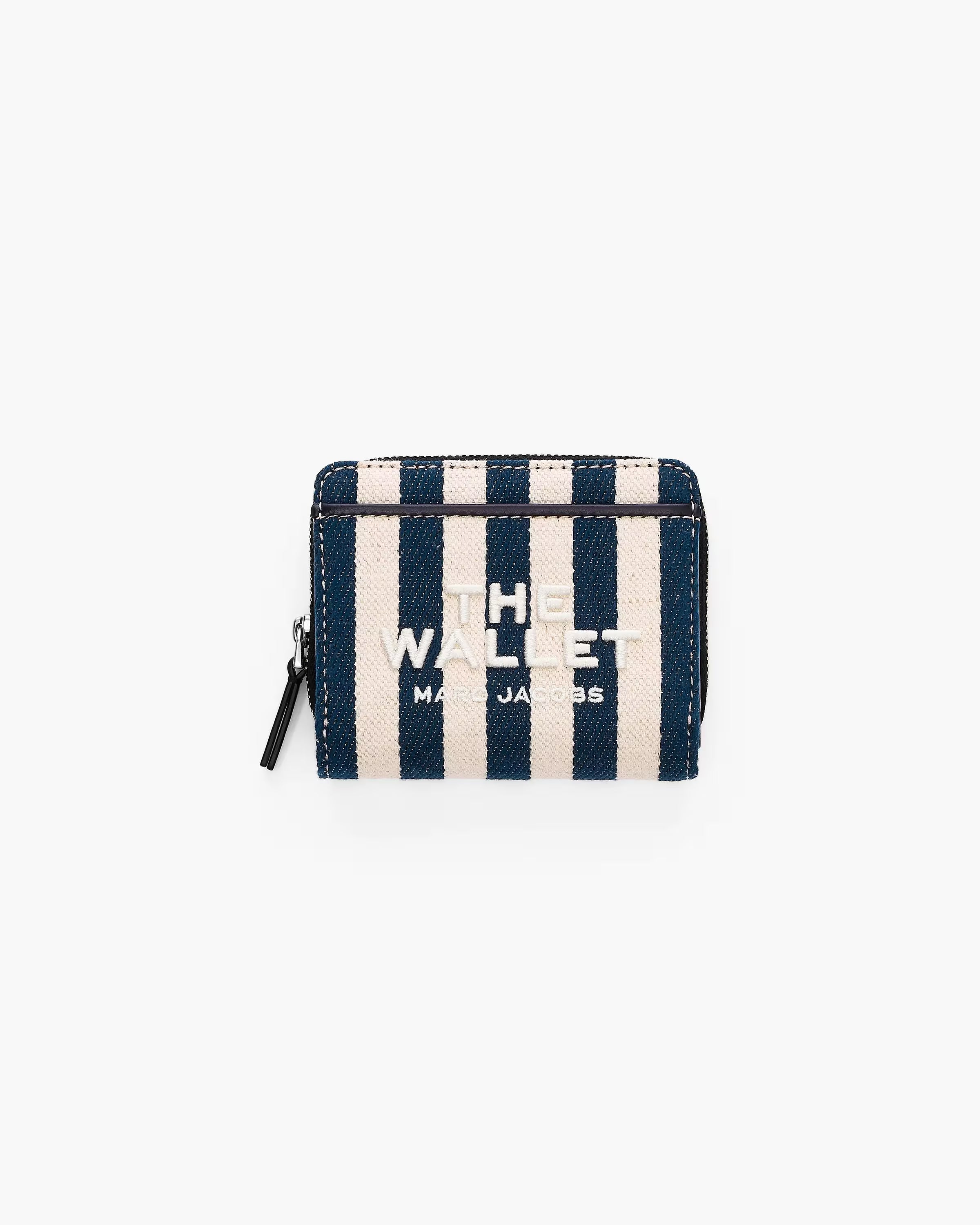 Marc Jacobs The Stripe Canvas Mini Compact Wallet Blue Sea Multi