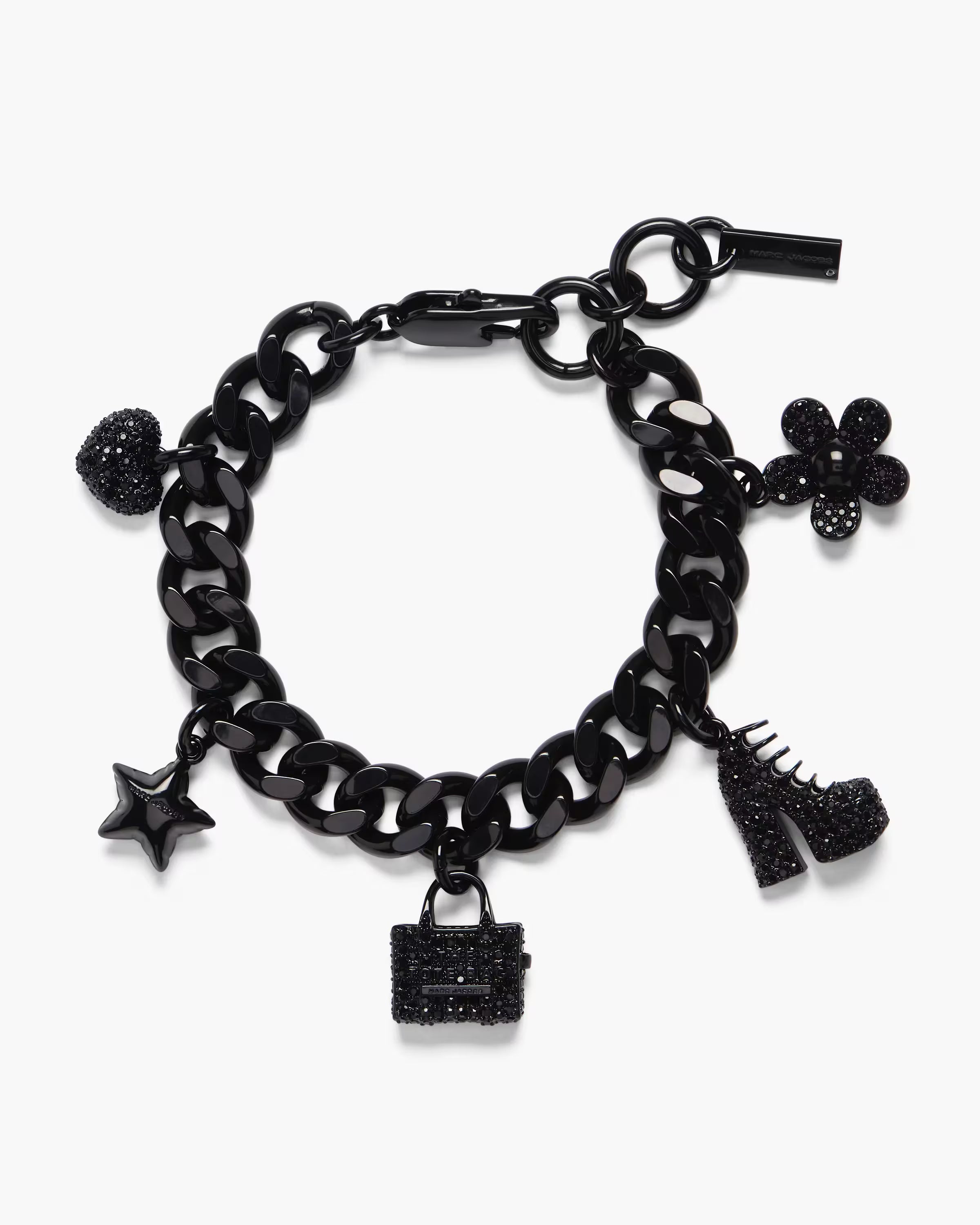 Marc Jacobs The Pave Mini Icon Charm Bracelet Black/Black Crystal