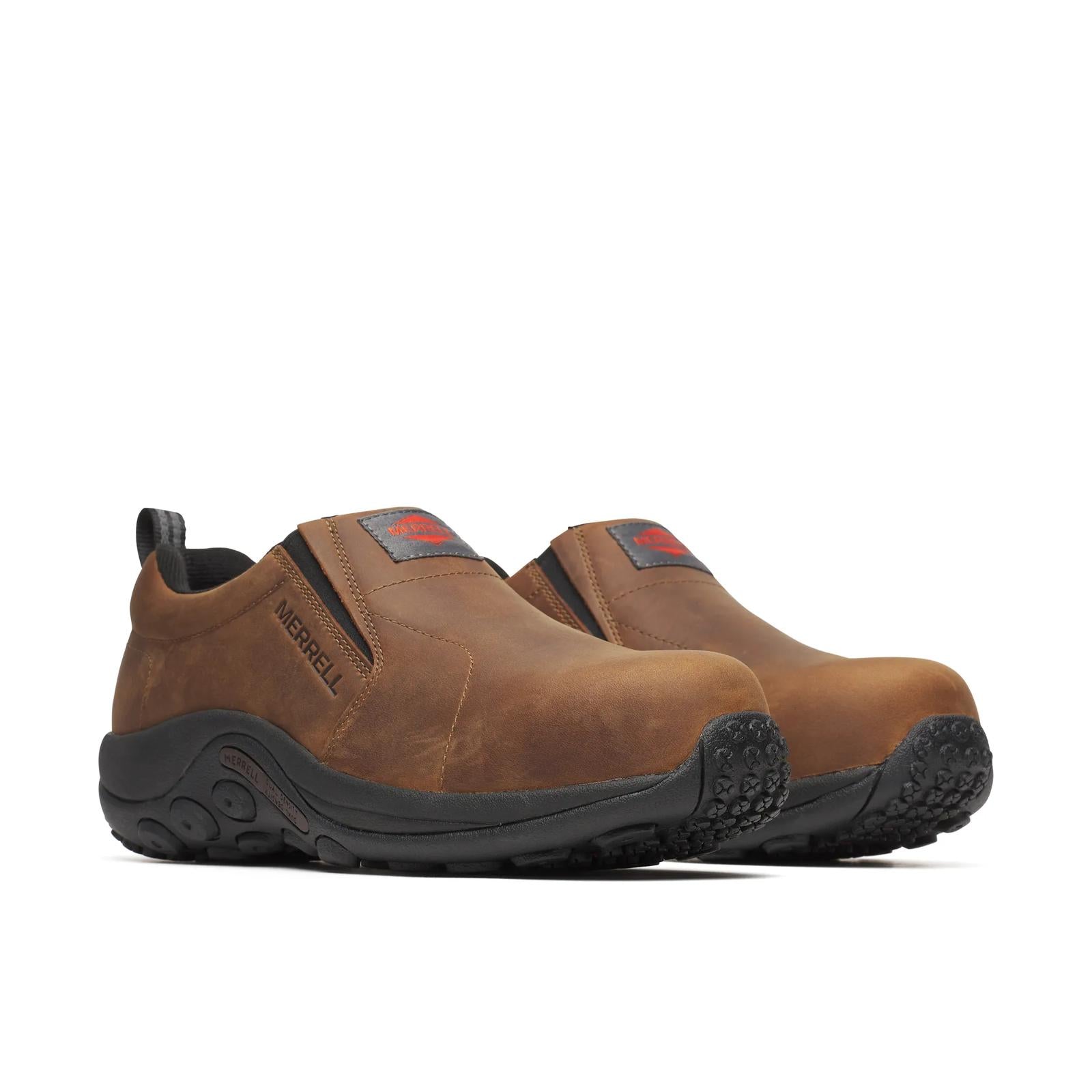 Merrell Men's Jungle Moc Leather Hi-Vis Carbon Fiber Low Brown