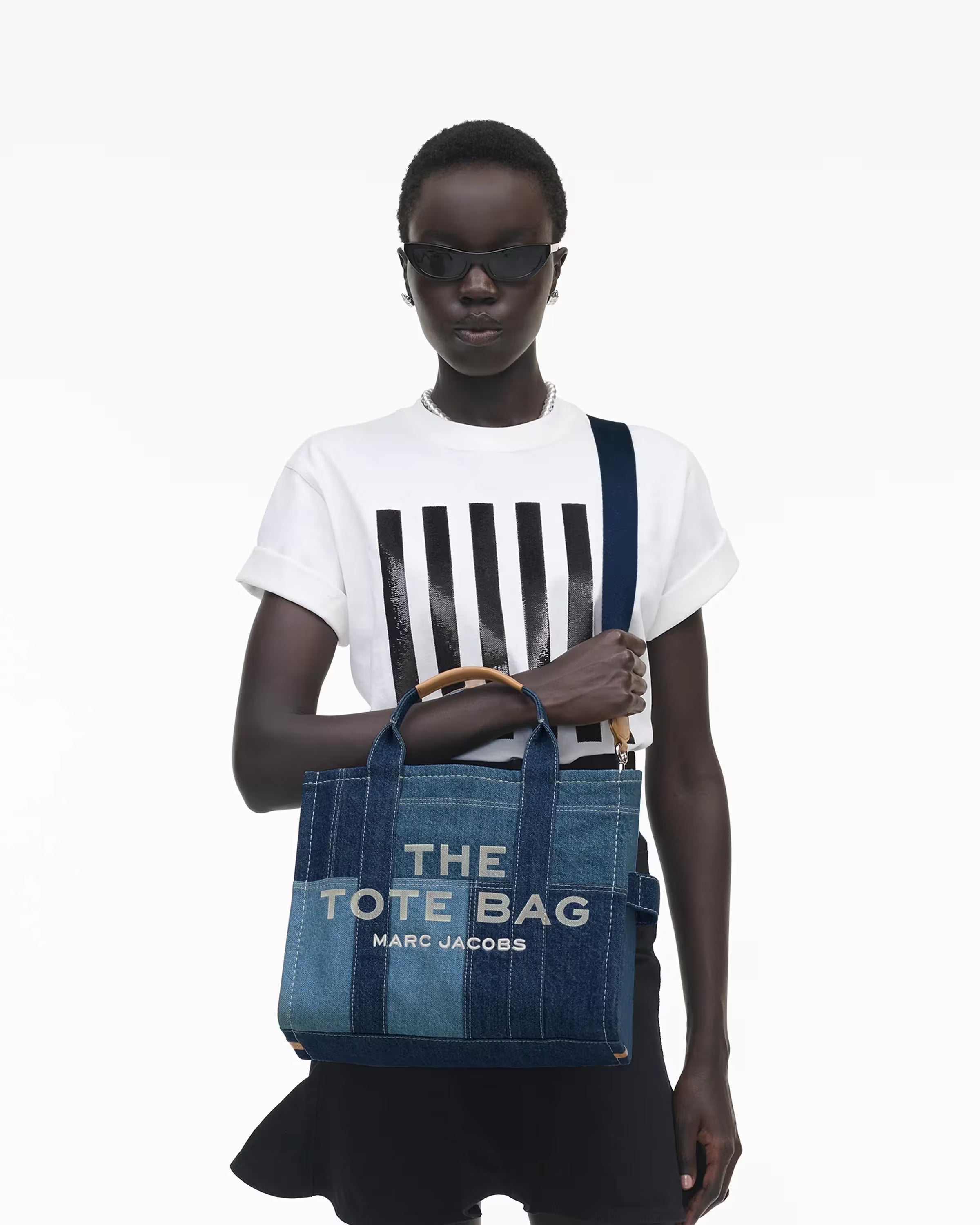 Marc Jacobs The Denim Medium Tote Bag Blue Denim