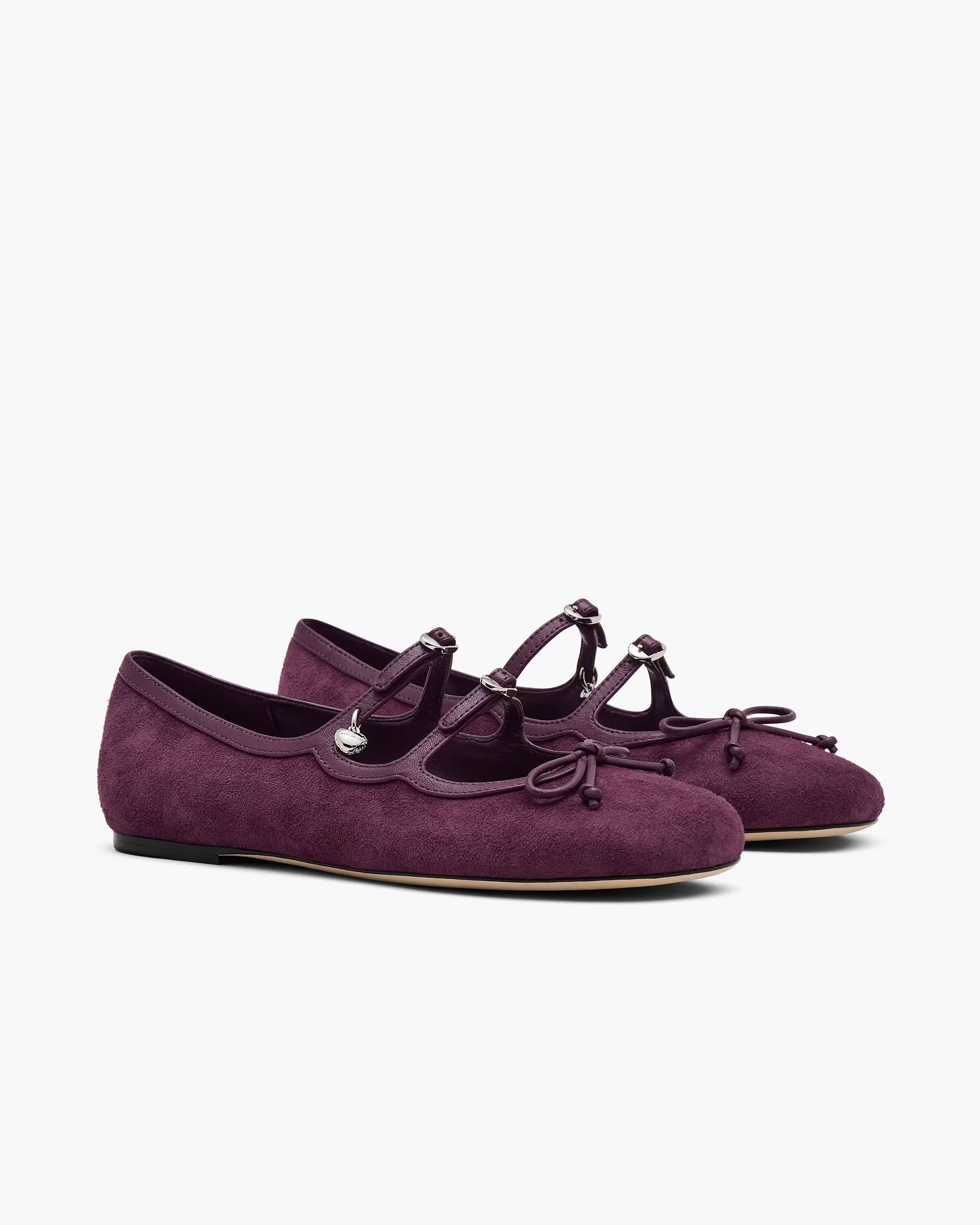 Marc Jacobs The Suede Kiki Ballerina Dark Plum