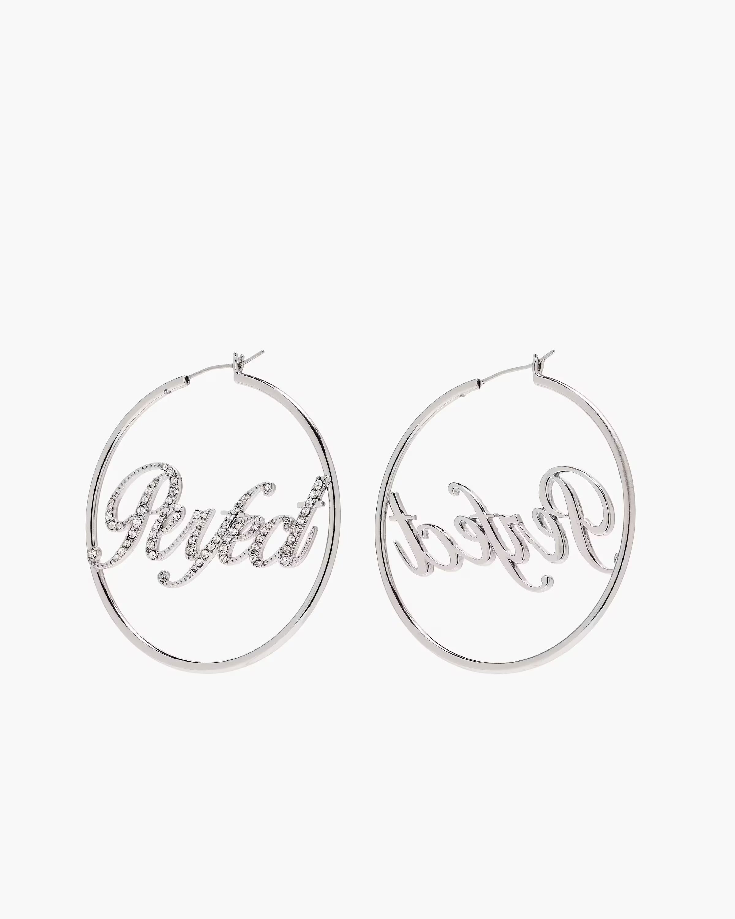 Marc Jacobs The Perfect Pave Hoop Earrings Silver/Crystal