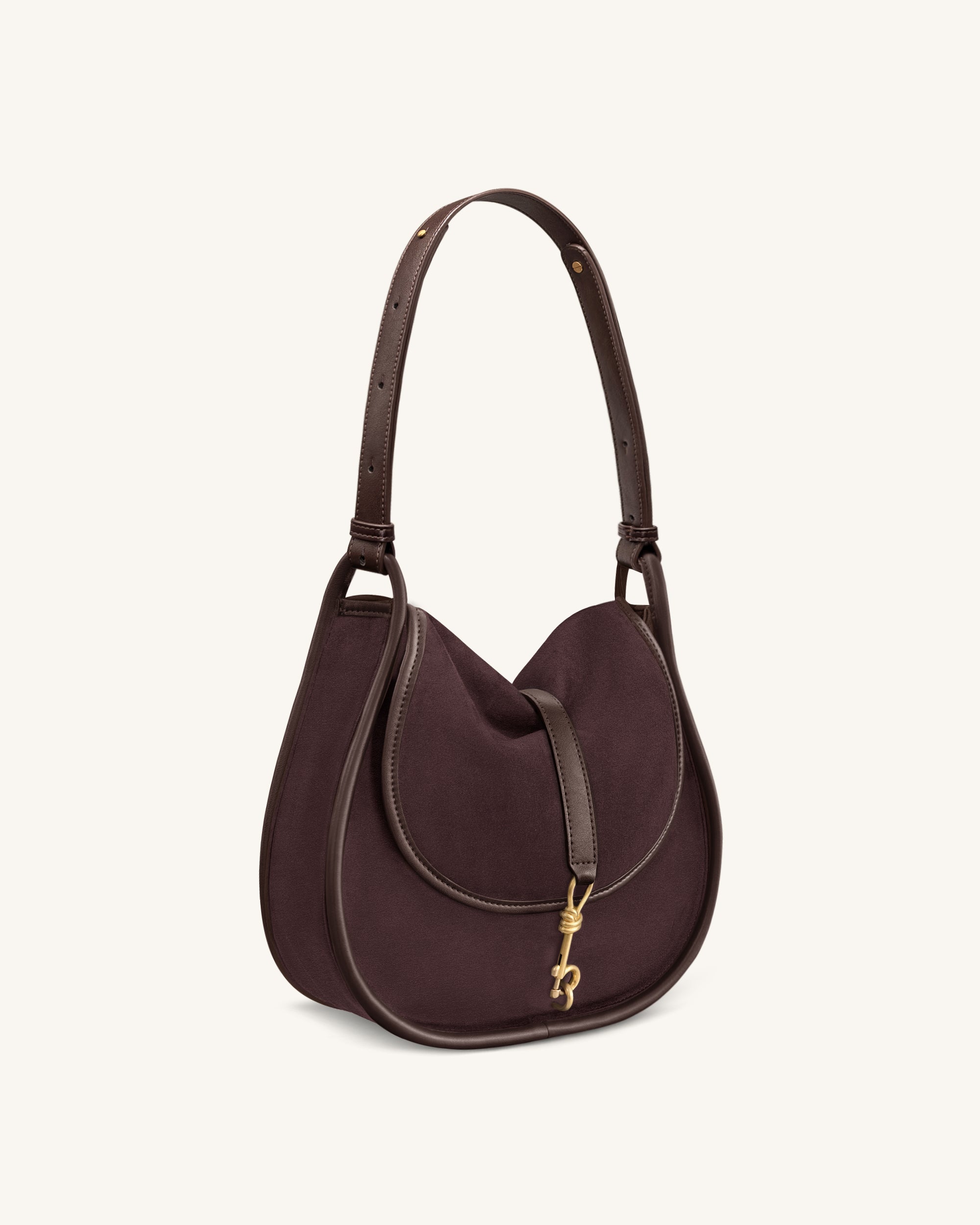 Jw Pei Arla Small Faux Suede Hobo Bag Chocolate