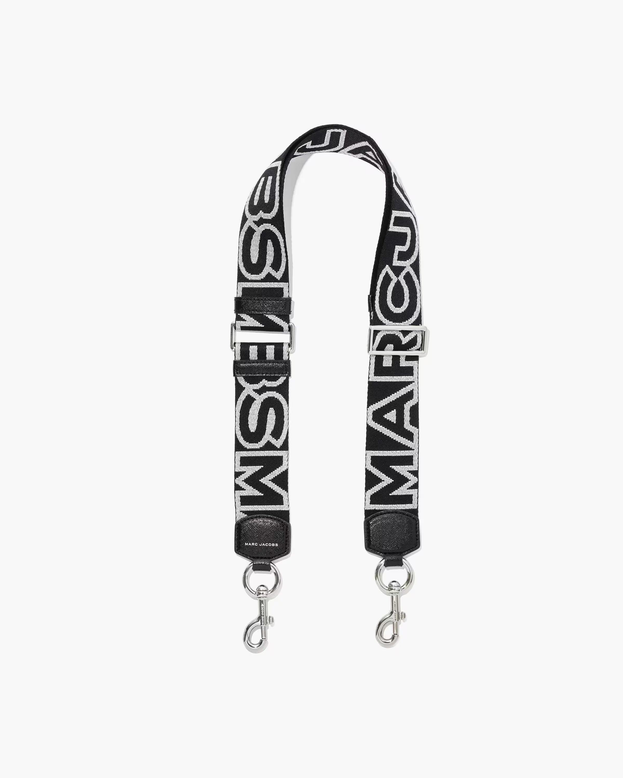 Marc Jacobs The Outline Logo Webbing Strap Black/Silver