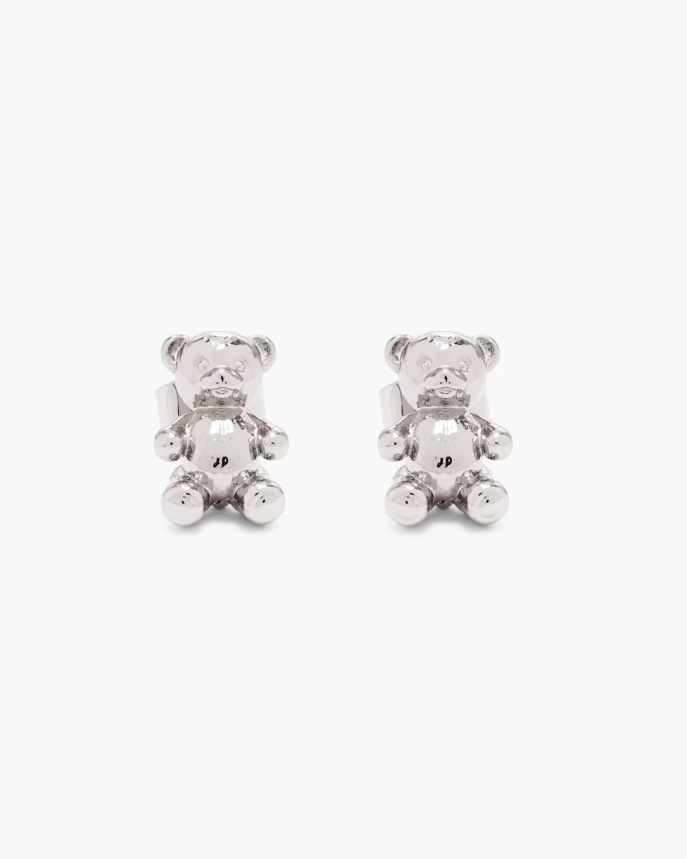 Marc Jacobs The Teddy Bear Stud Earrings Light Antique Silver