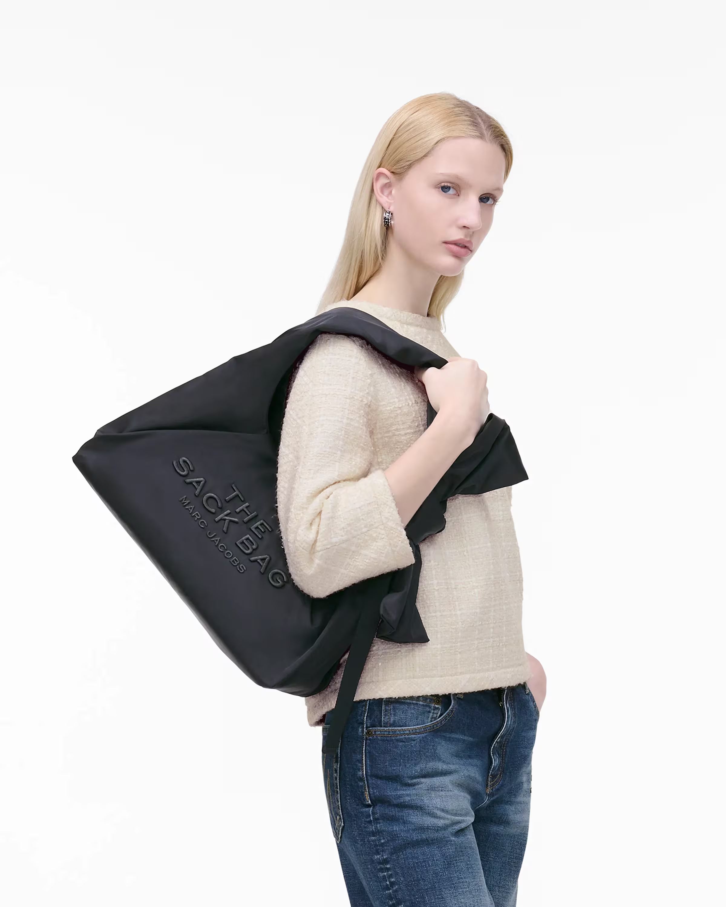 Marc Jacobs The Bow Nylon Sack Bag Black