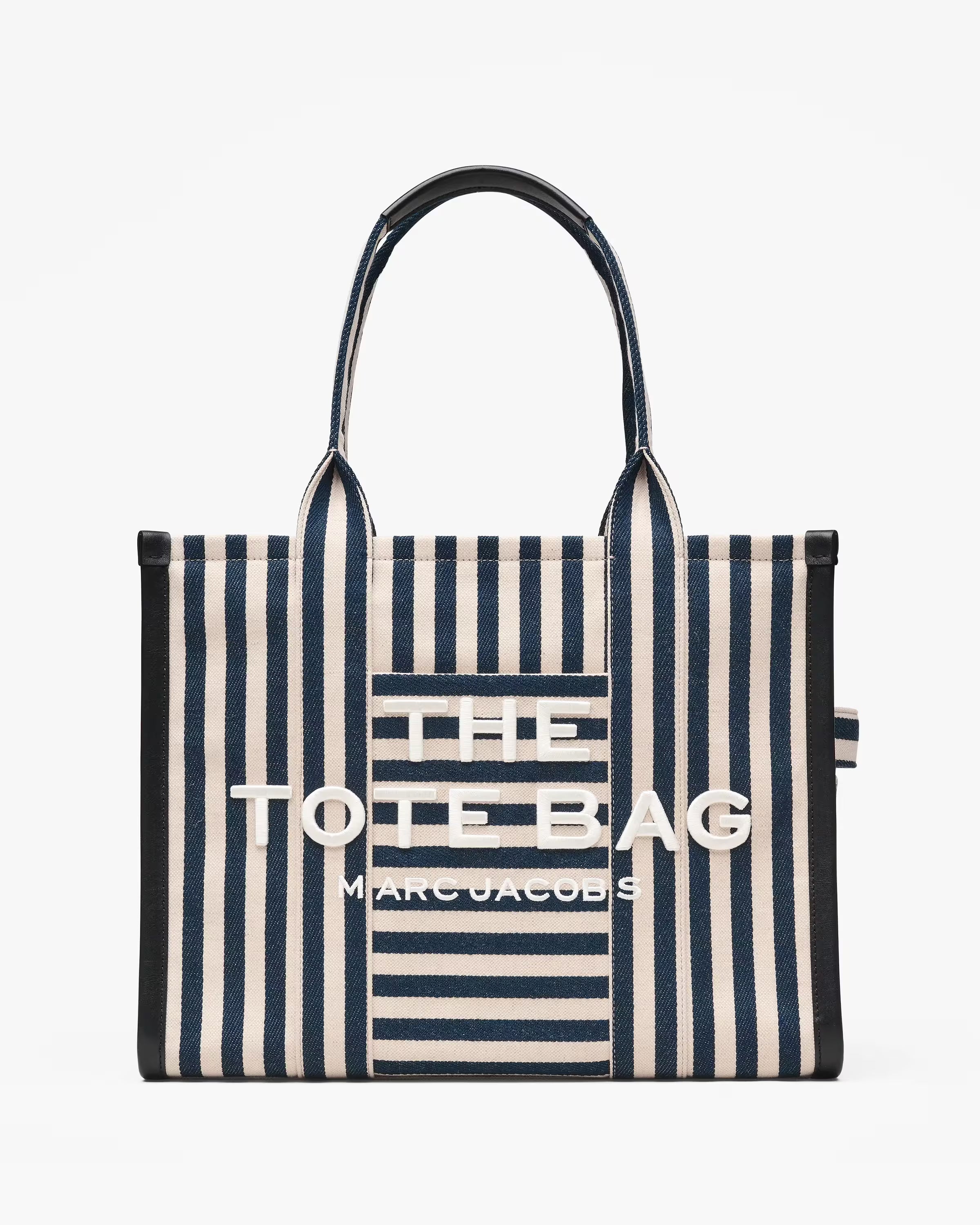 Marc Jacobs The Stripe Canvas Large Tote Bag Blue Sea Multi