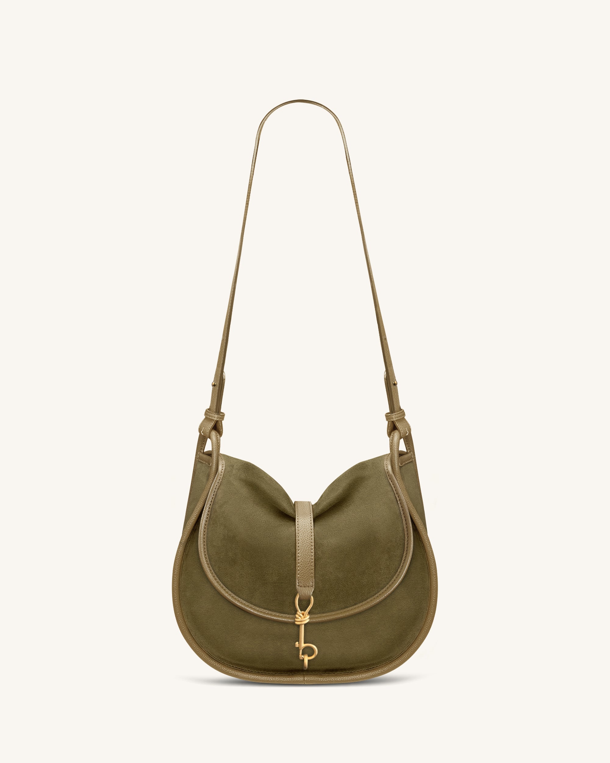 Jw Pei Arla Small Faux Suede Hobo Bag Olive Green