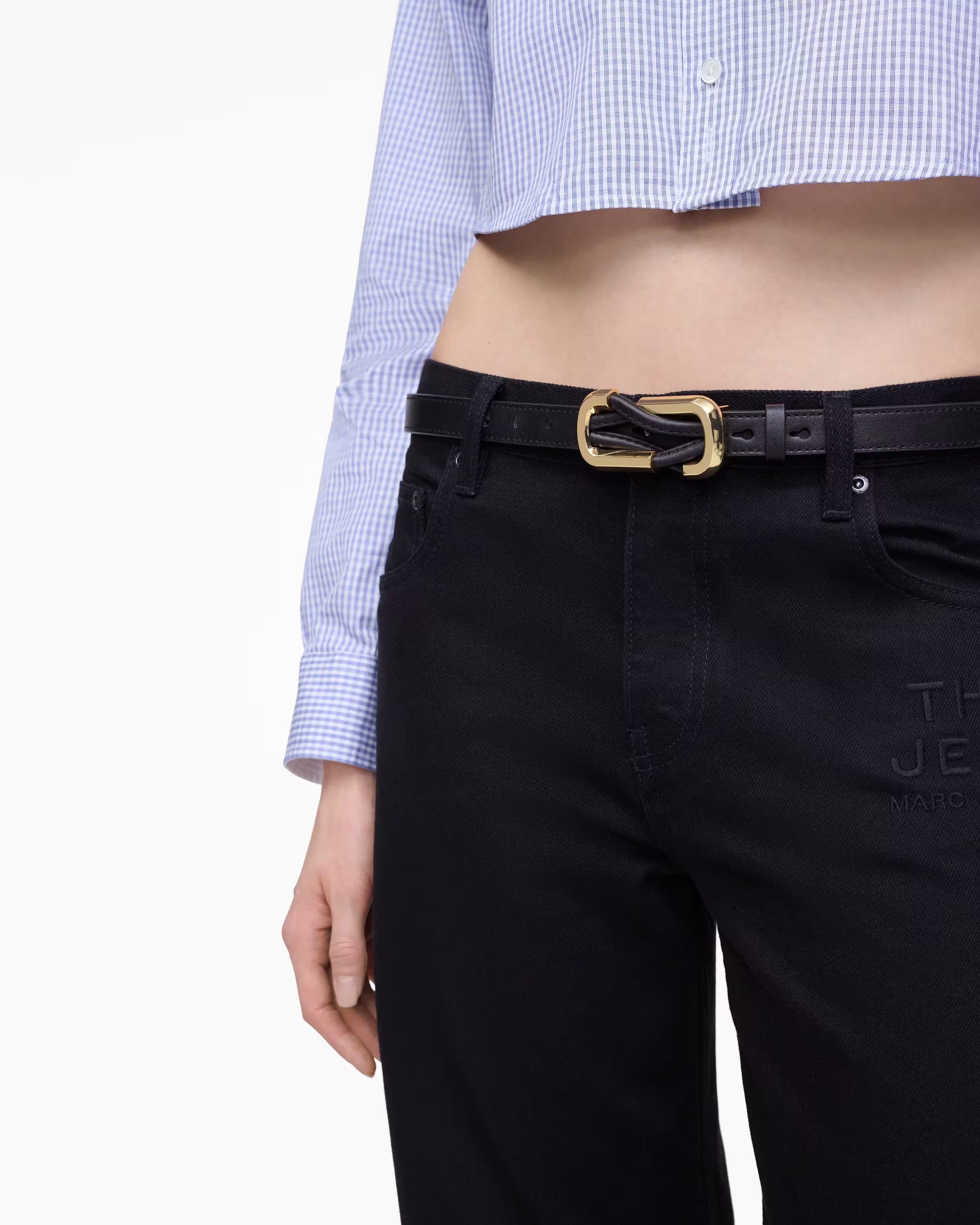 Marc Jacobs The Thin Outline Logo Webbing Strap Rose Multi