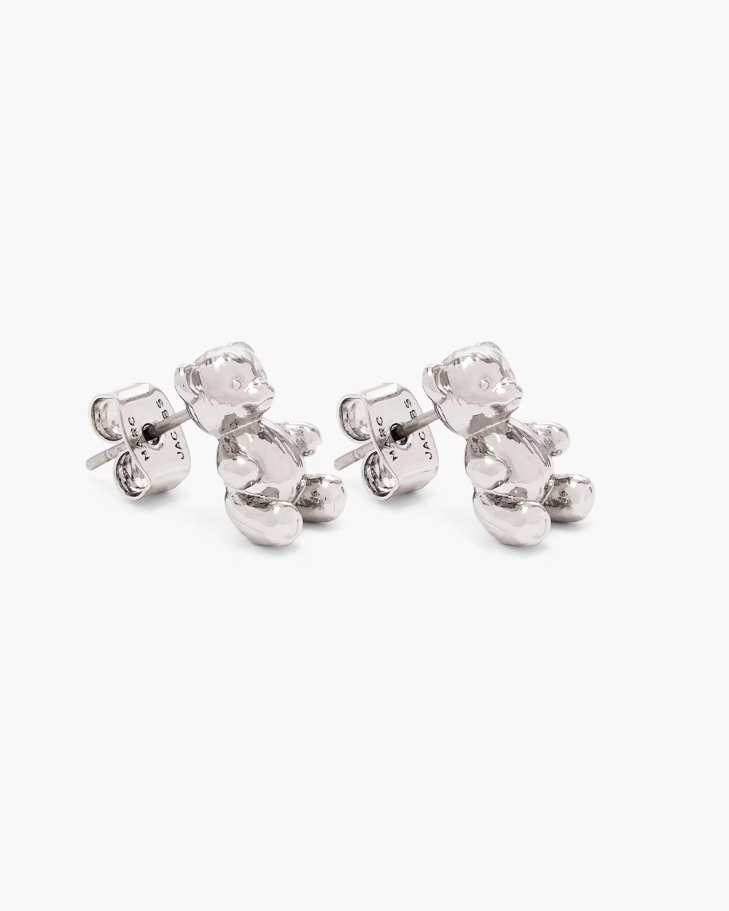Marc Jacobs The Teddy Bear Stud Earrings Light Antique Silver