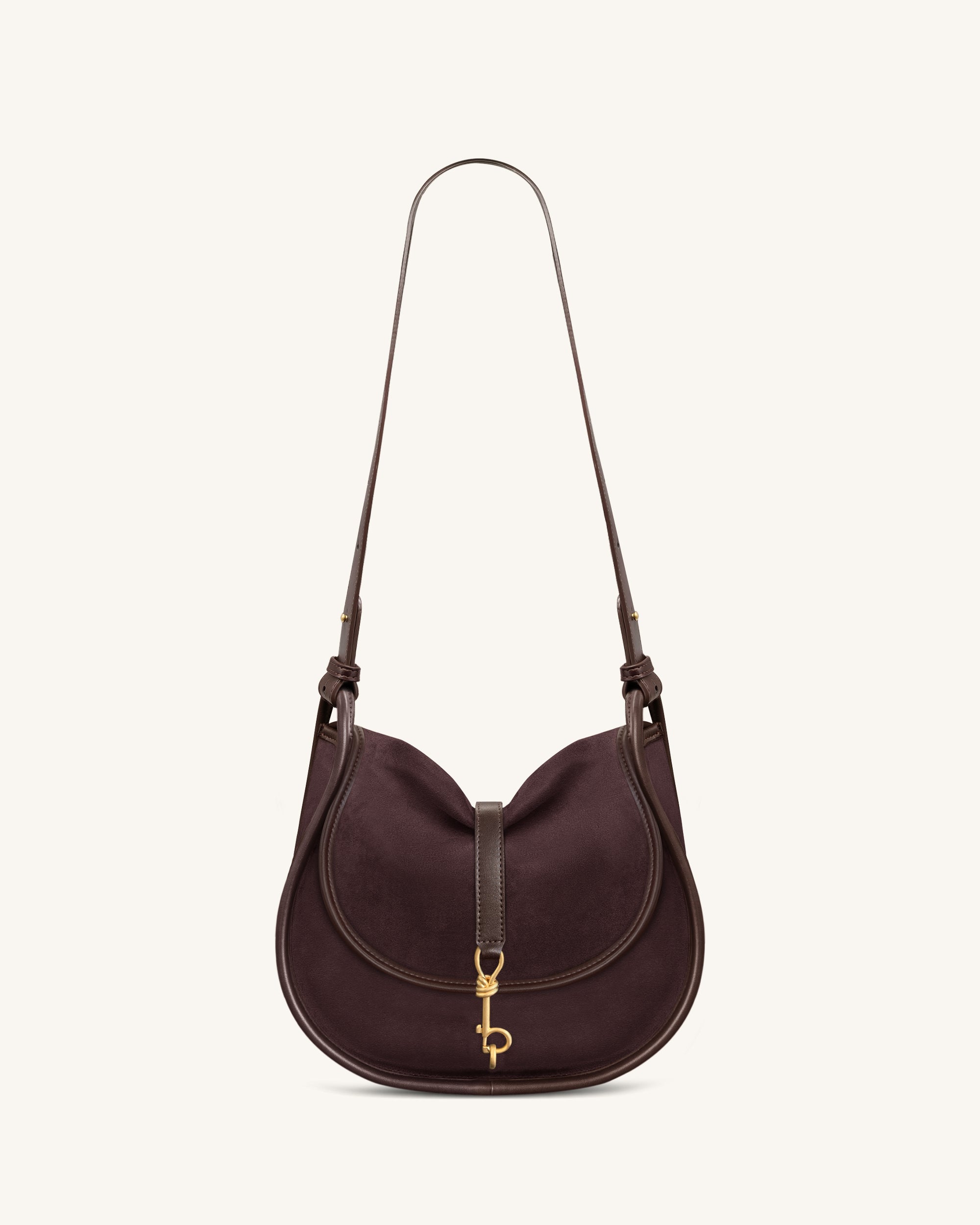 Jw Pei Arla Small Faux Suede Hobo Bag Chocolate