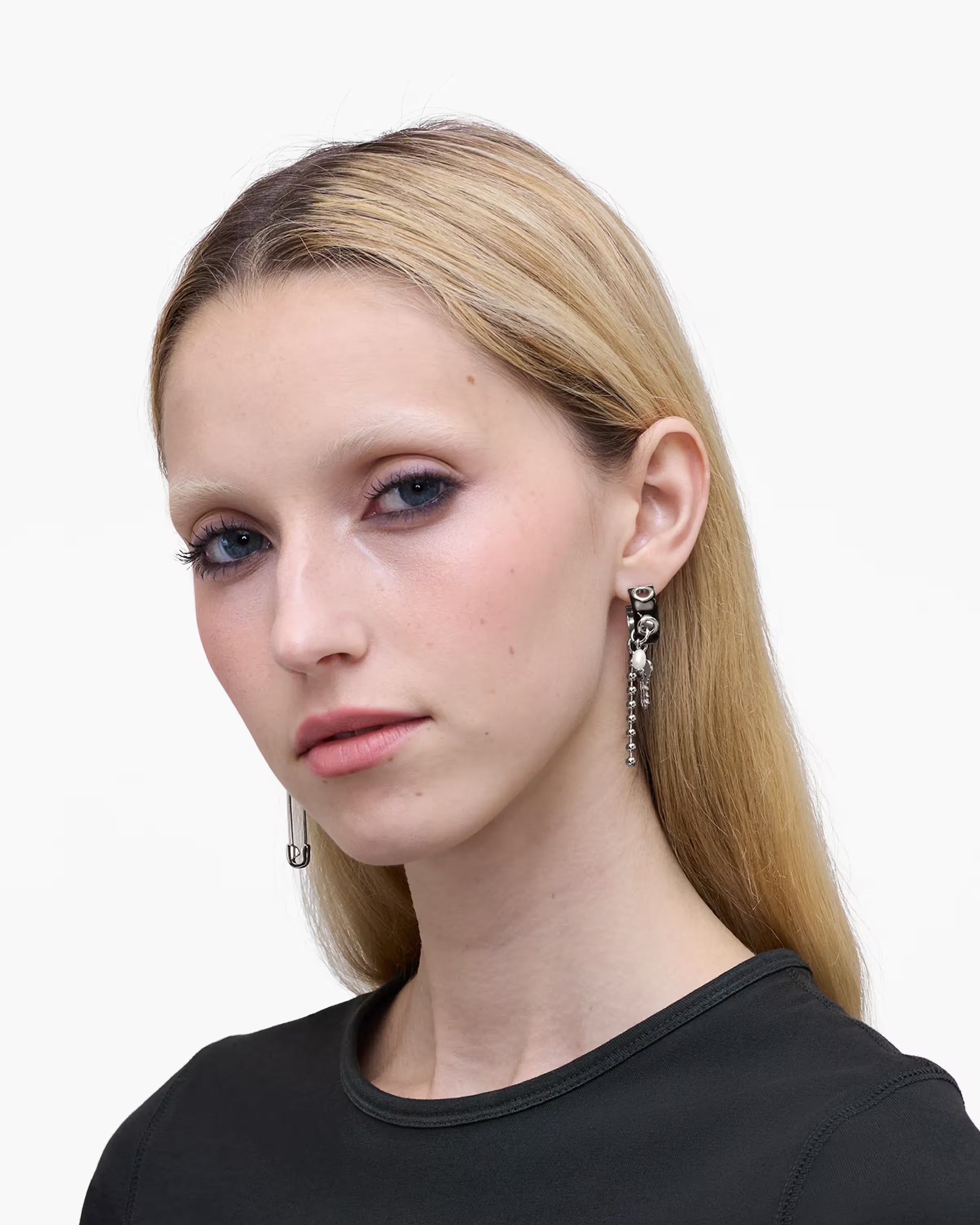 Marc Jacobs The Punk Beauty Charm Earrings Silver/Black