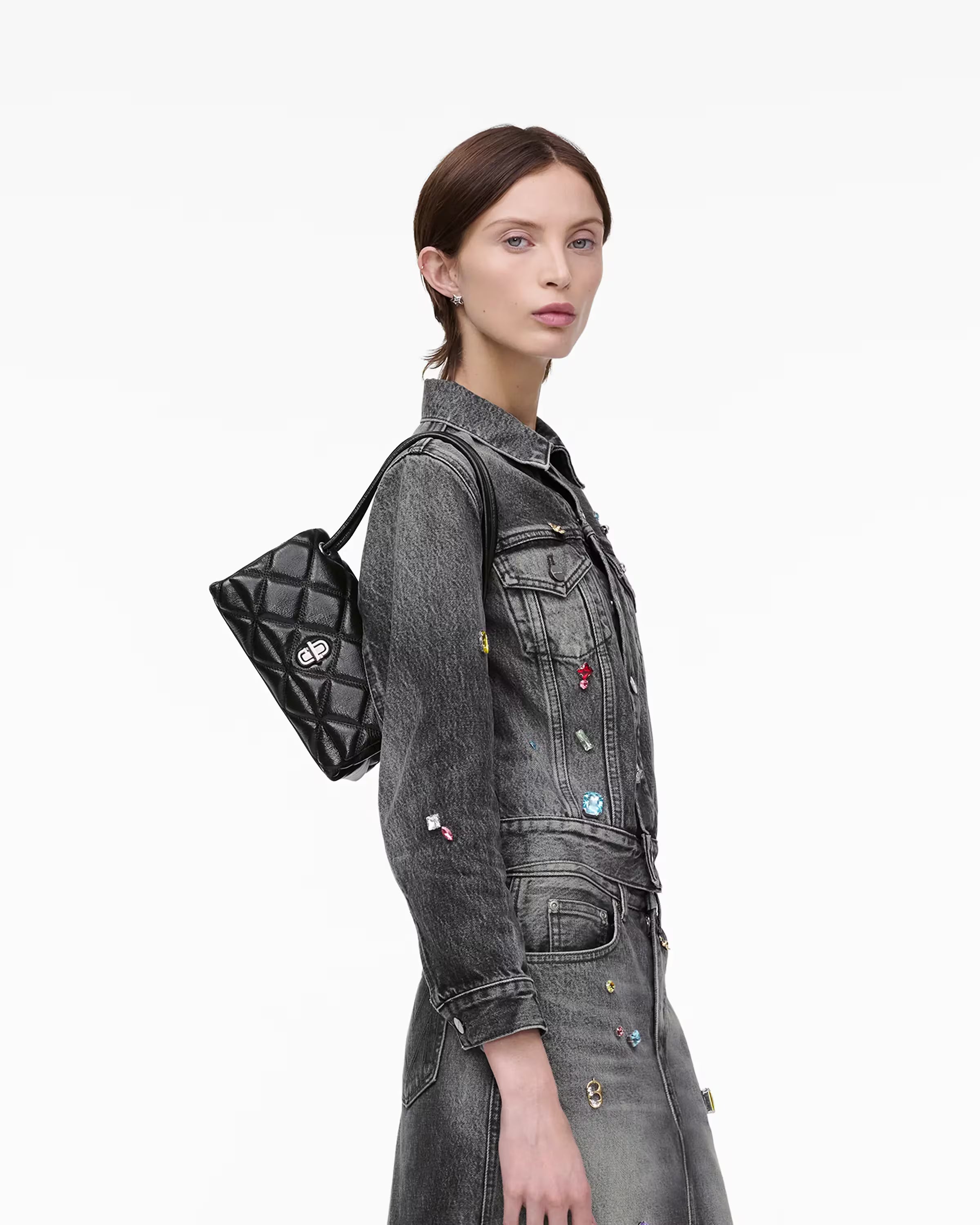 Marc Jacobs The Quilted Mini Dual Shoulder Bag Black