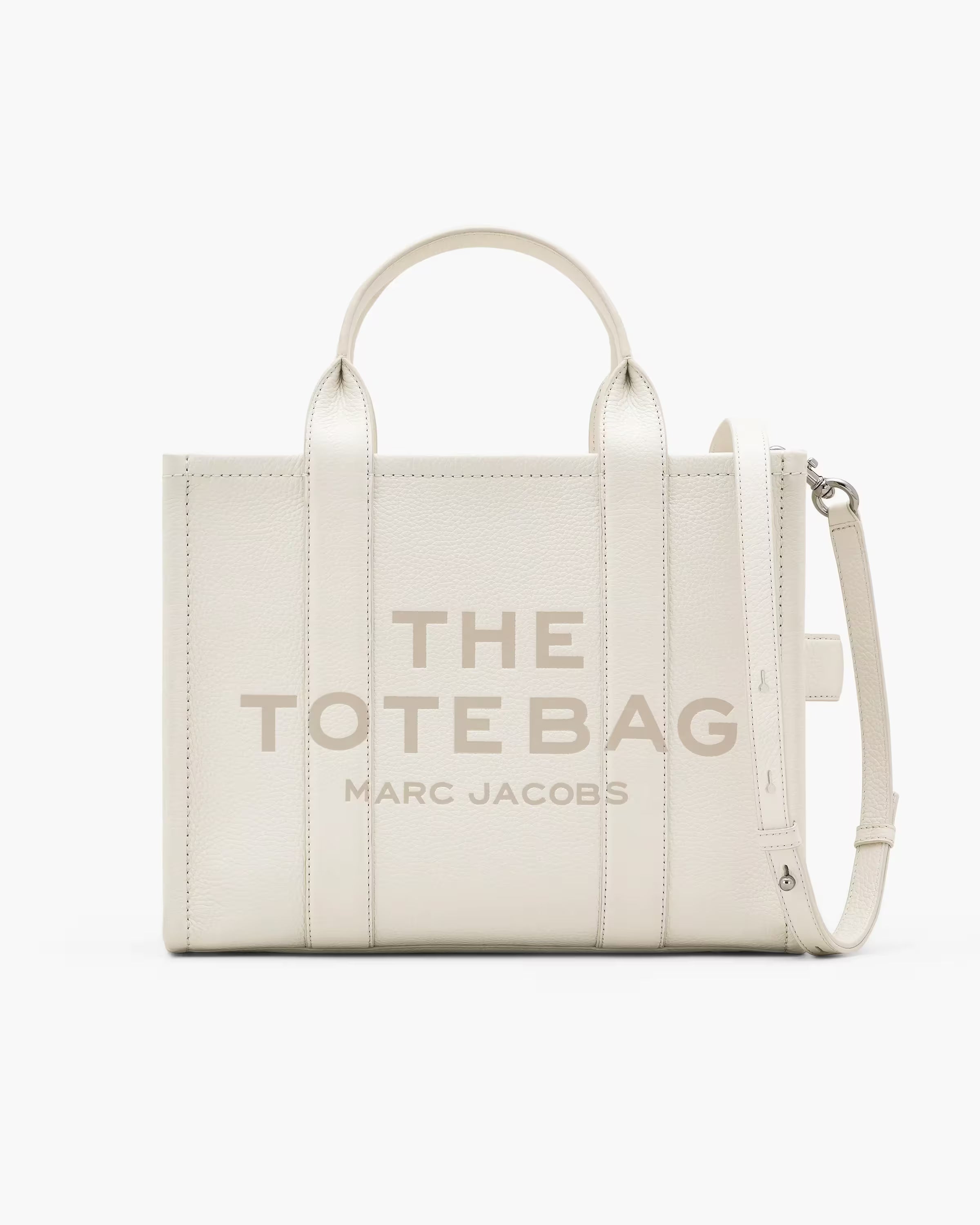 Marc Jacobs The Leather Medium Tote Bag Cotton/Silver