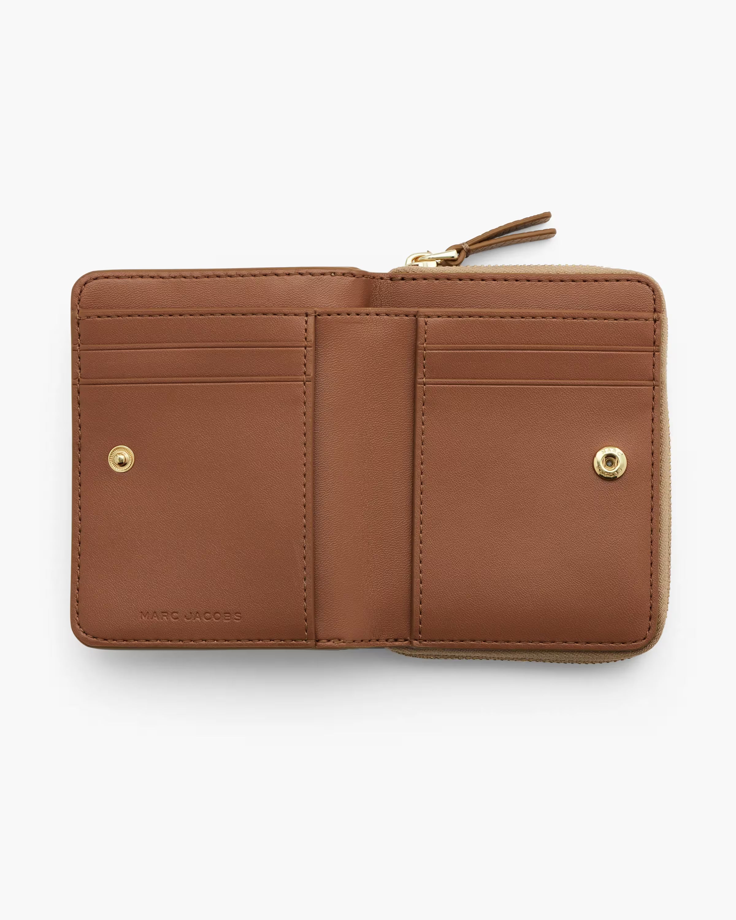 Marc Jacobs The Leather Mini Compact Wallet Camel
