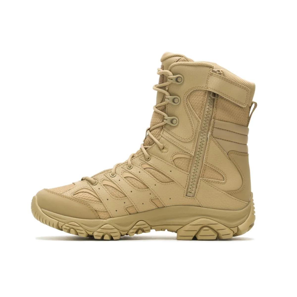 Merrell Men's Moab 3 8" Tactical Zip Waterproof Wide Width Dark Coyote