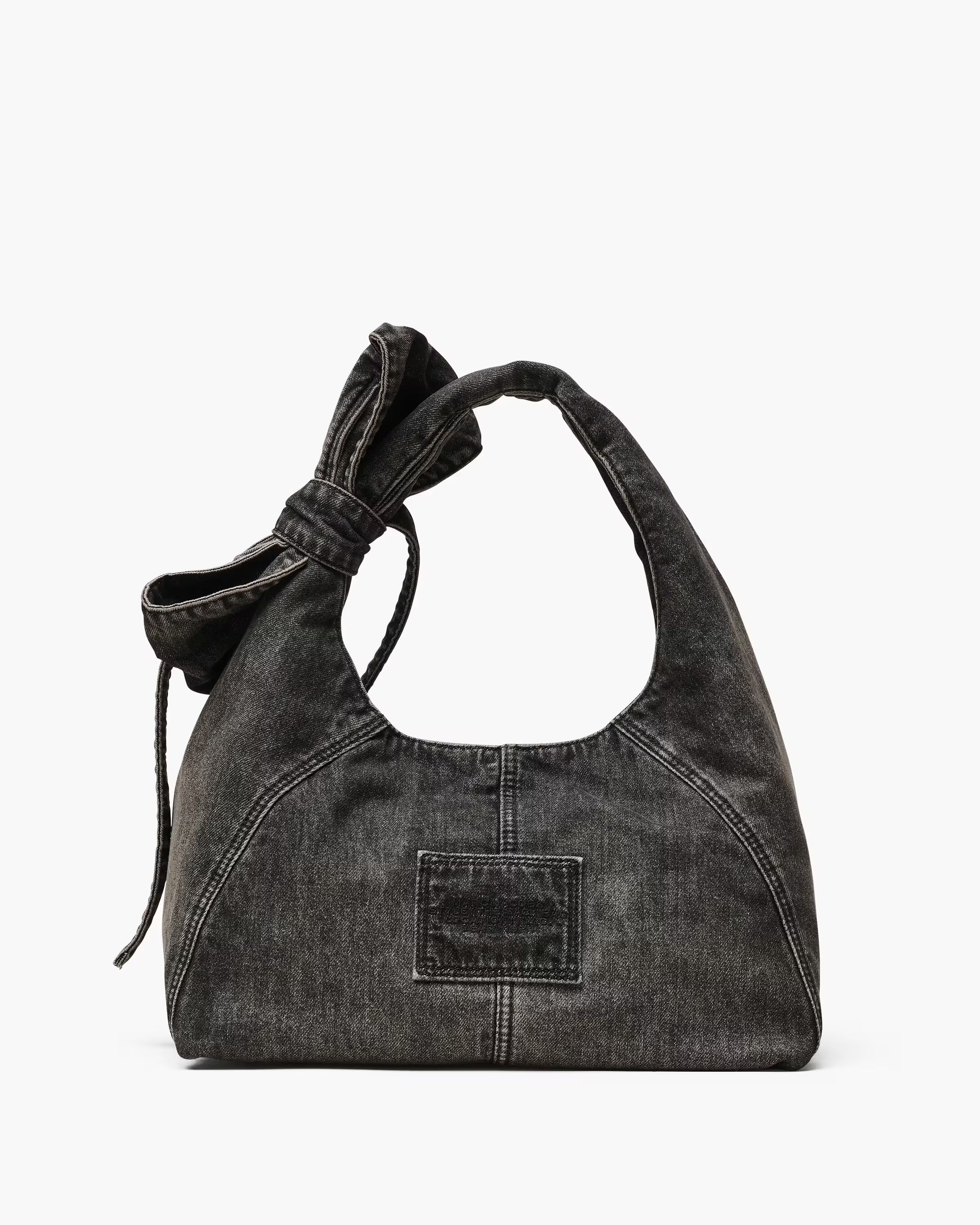 Marc Jacobs The Bow Denim Sack Bag Black Wash