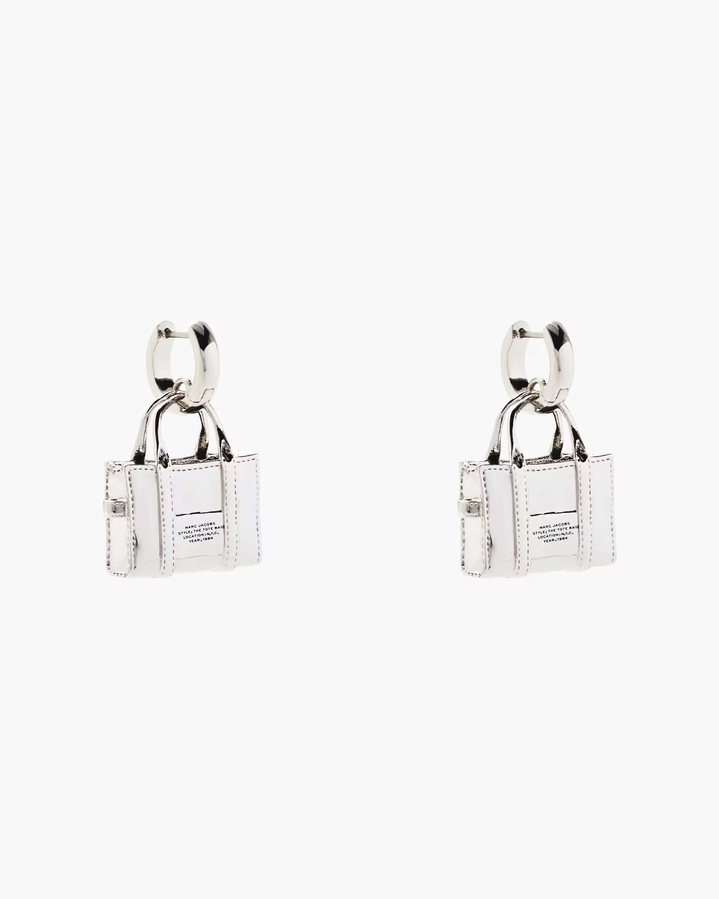Marc Jacobs The Tote Bag Earrings Light Antique Silver