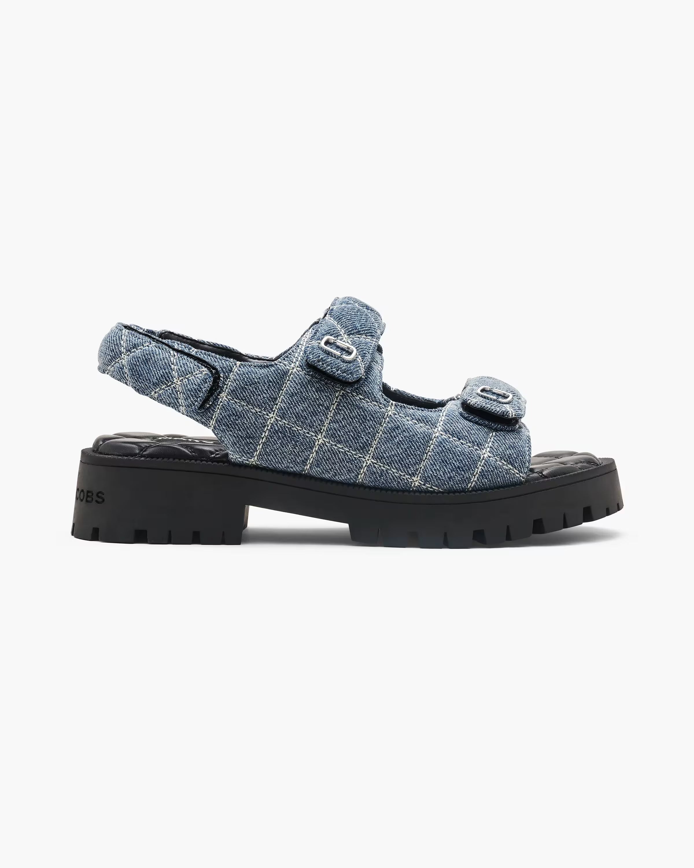 Marc Jacobs The Quilted Denim Sunny Sandal Light Wash Indigo