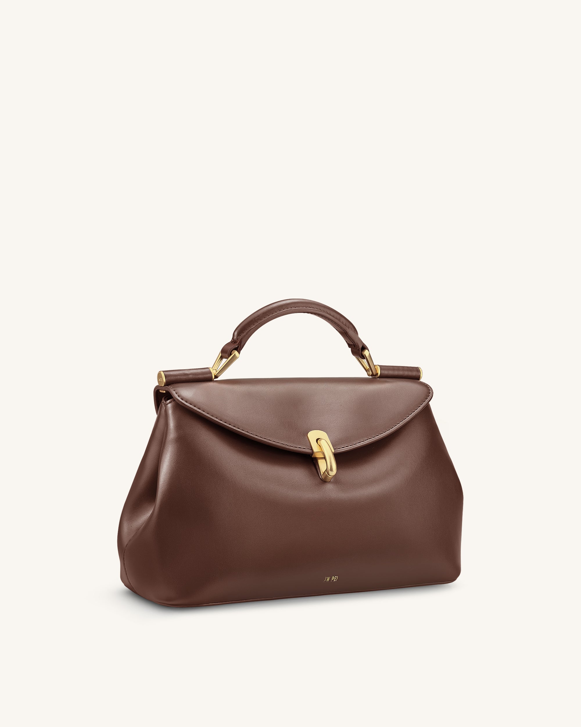 Jw Pei Audrey Flap Lock Top Handle Bag Brown