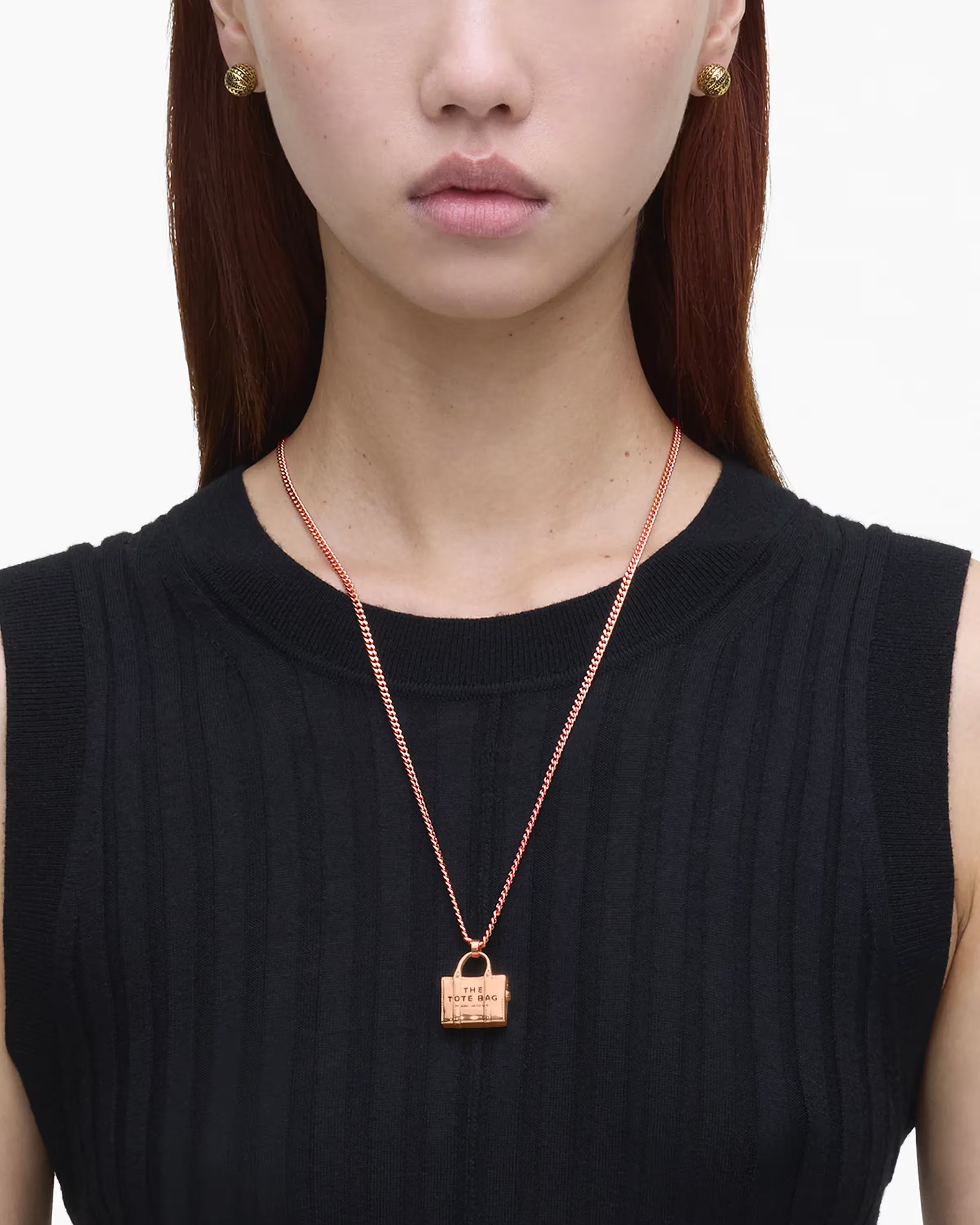 Marc Jacobs The Tote Bag Necklace Antique Rose Gold