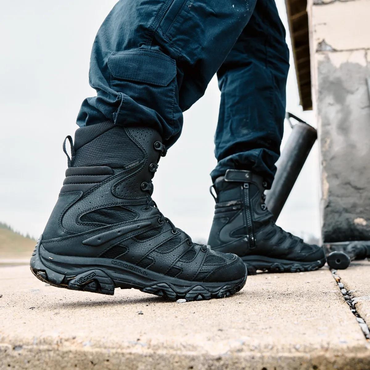 Merrell Men's Moab 3 8" Tactical Zip Waterproof Wide Width Black
