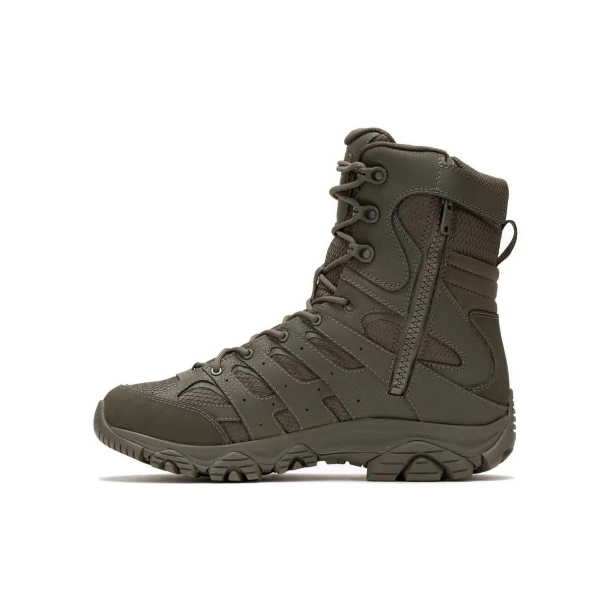 Merrell Men's Moab 3 8" Tactical Zip Waterproof Boot Dark Olive