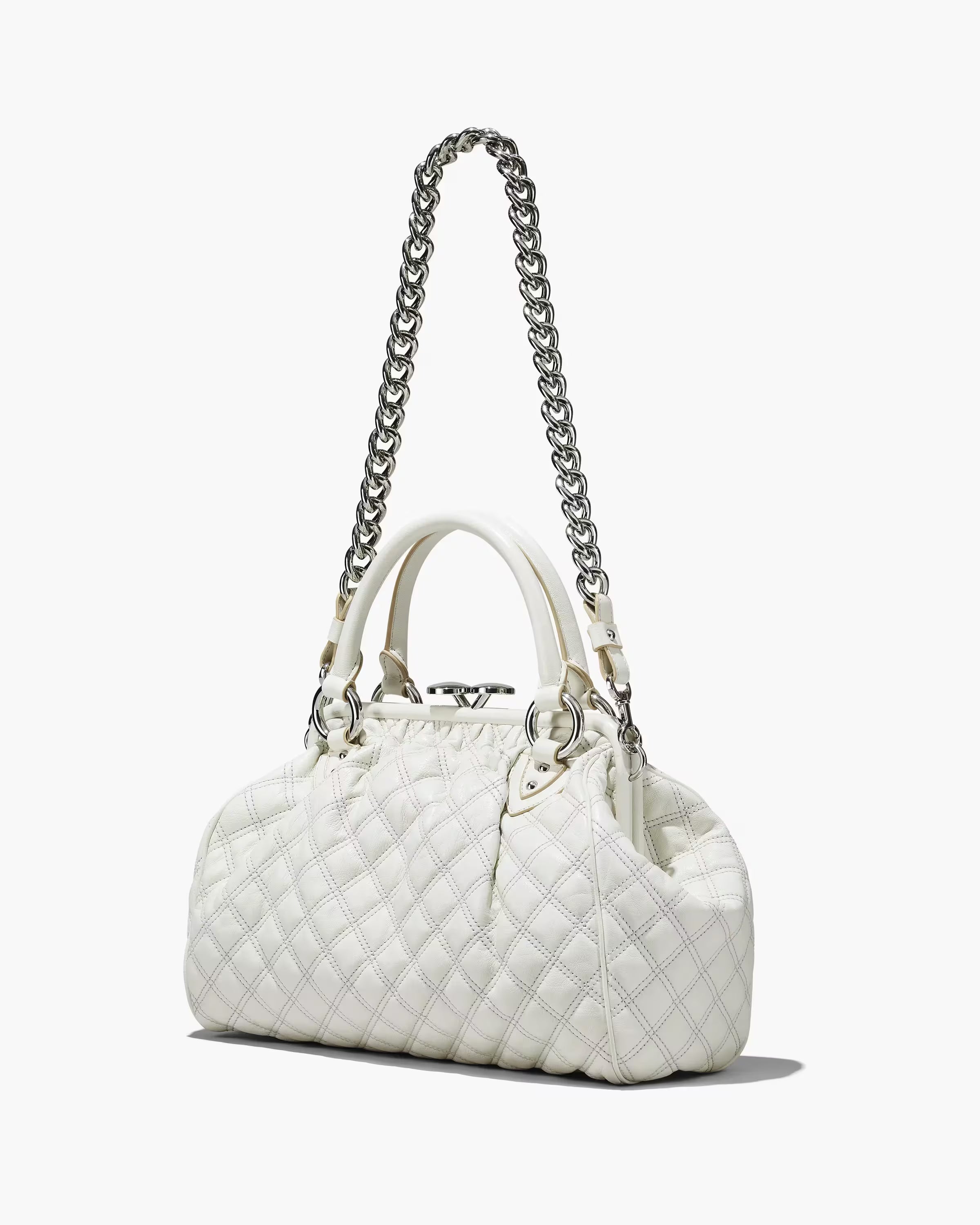 Marc Jacobs Re-Edition Quilted Leather Stam Bag Cloud White