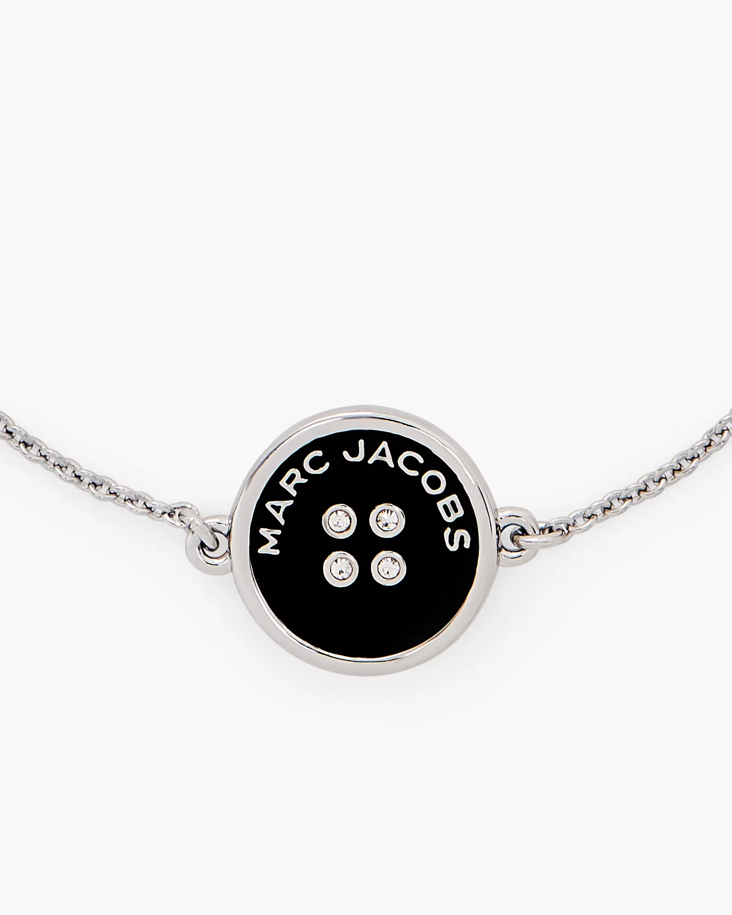 Marc Jacobs The Button Chain Bracelet Silver/Black