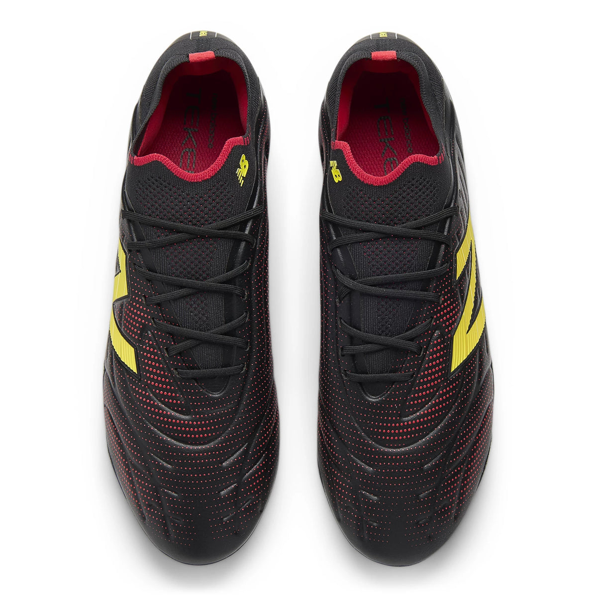 New Balance Tekela Elite Low FG V5 Black with Punch Yellow and Fire Cracker
