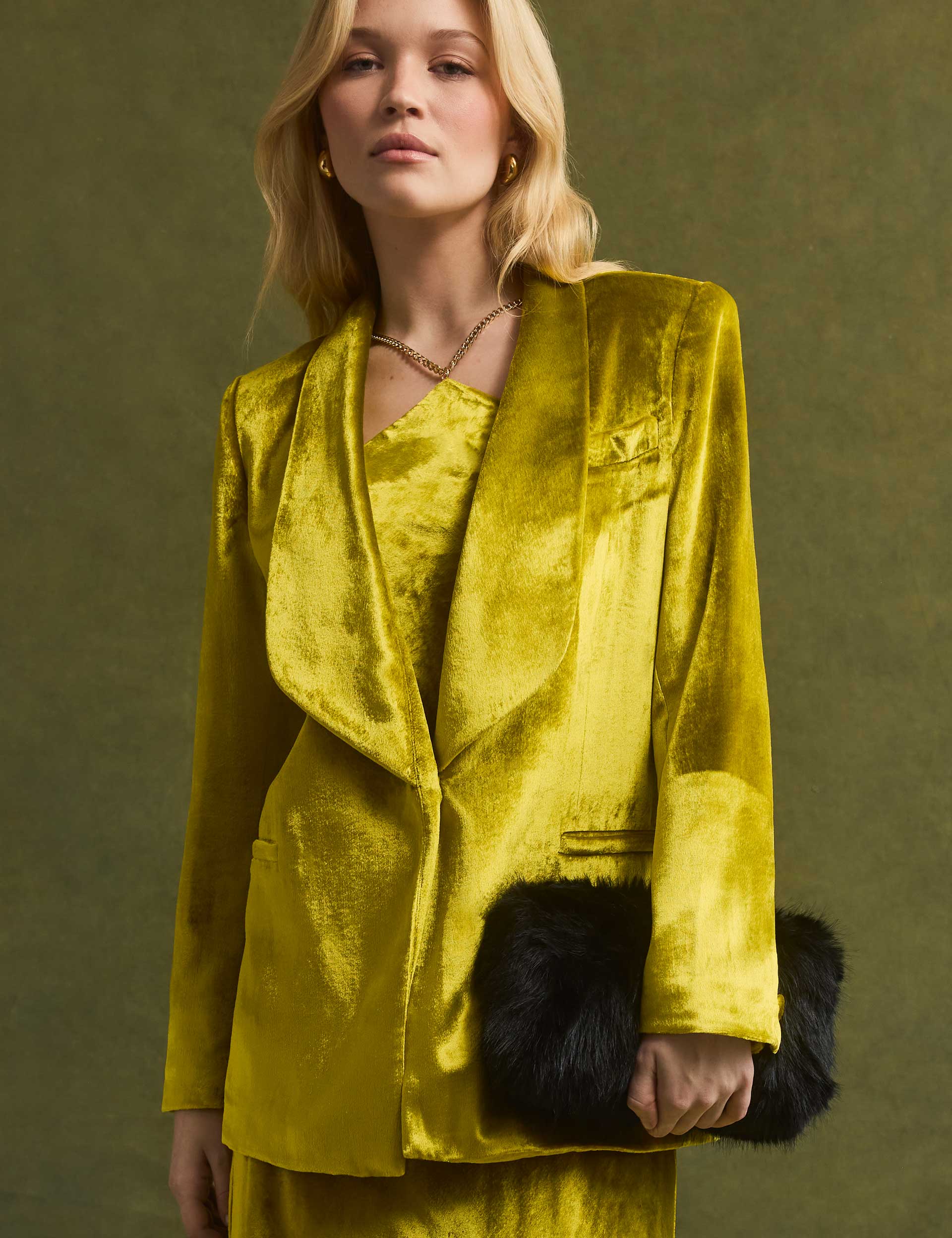 Ted Baker Netzza Velvet Tailored Oversized Blazer Women's