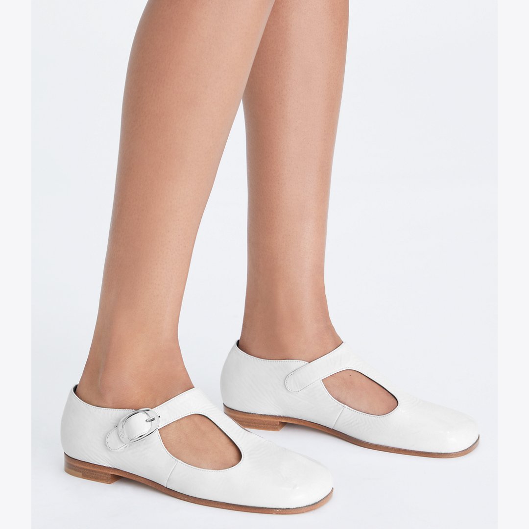 Tory Burch Violet T-Strap BIANCO
