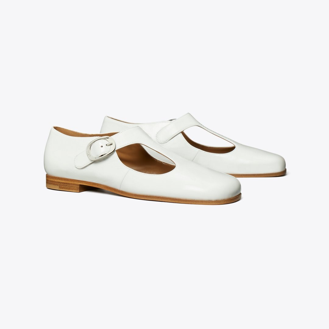 Tory Burch Violet T-Strap BIANCO