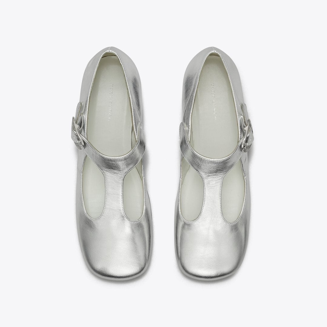 Tory Burch Violet T-Strap SILVER