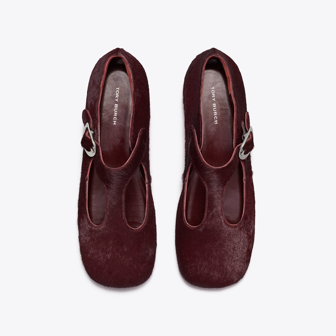 Tory Burch Violet T-Strap DARK CARMINE