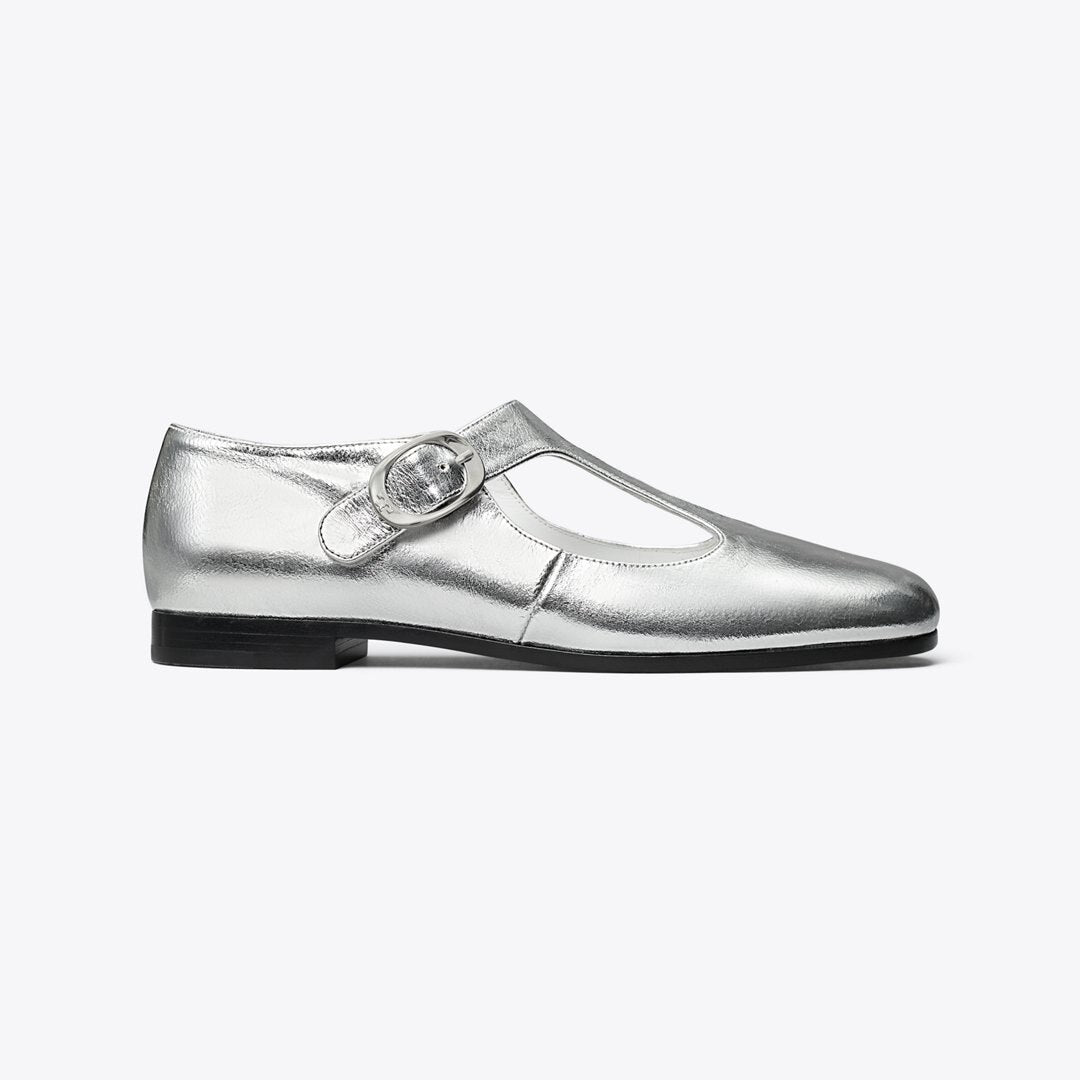 Tory Burch Violet T-Strap SILVER