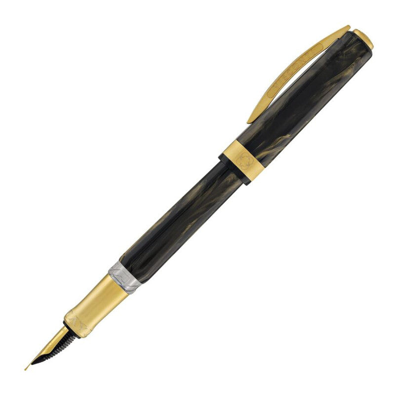 Visconti Black Opera Gold Fountain Pen Fine Nib Kp42-03-Fpf